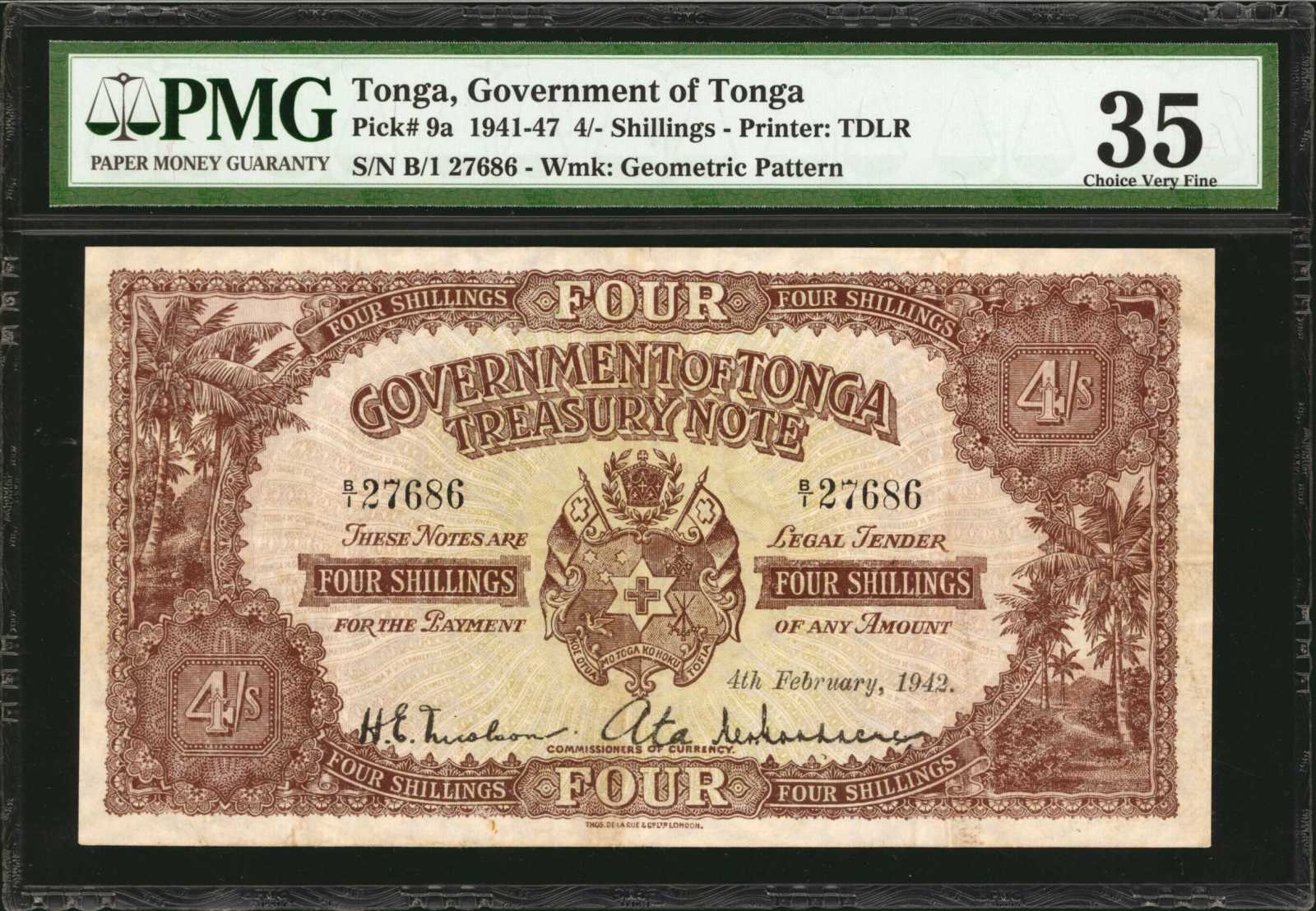 image for: Tonga  4 shillings(B109m)