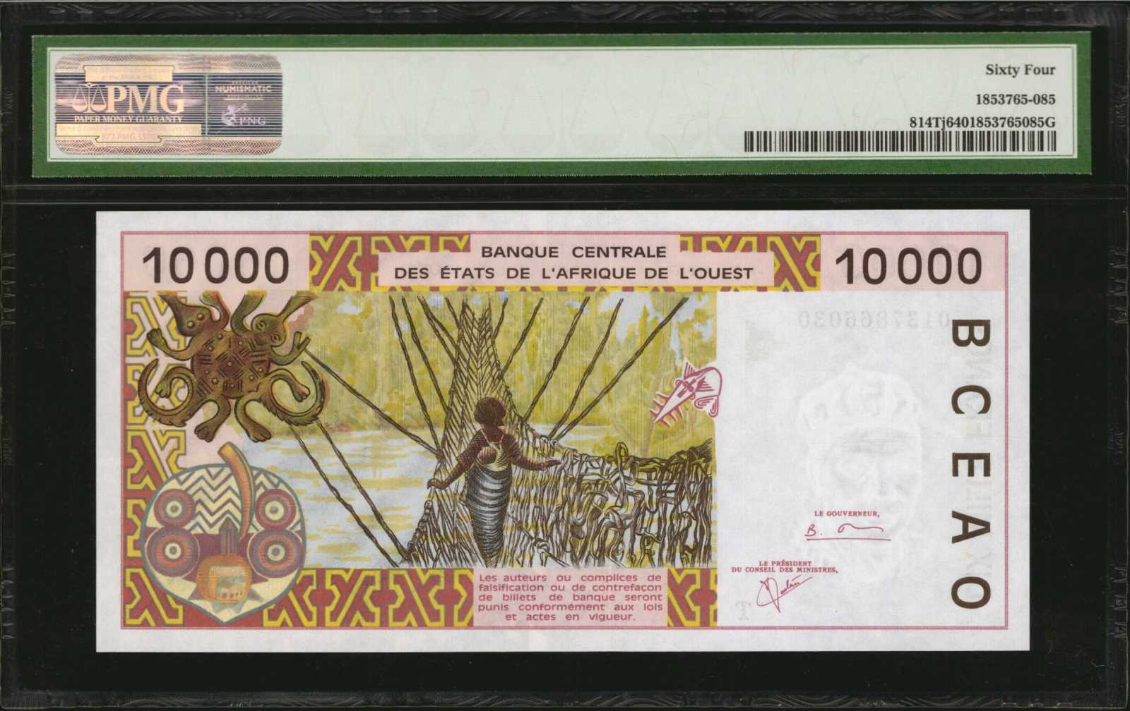 image for: West African States  10,000 francs (B119Tc)