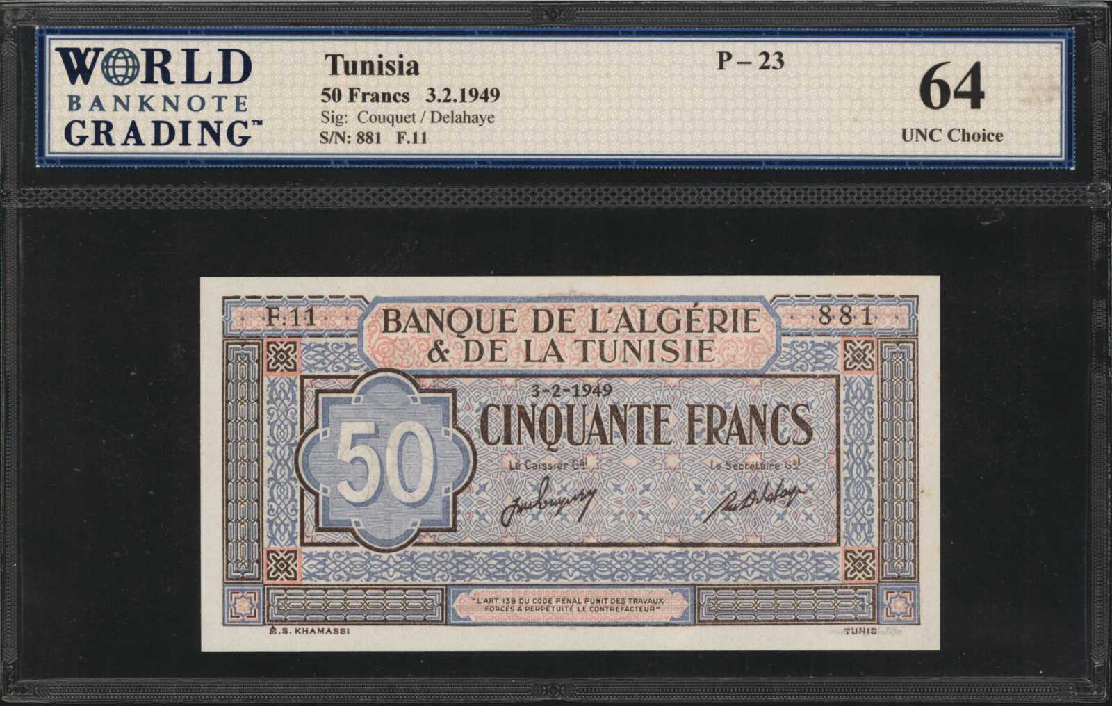 image for: Tunisia  50 francs(B301b)