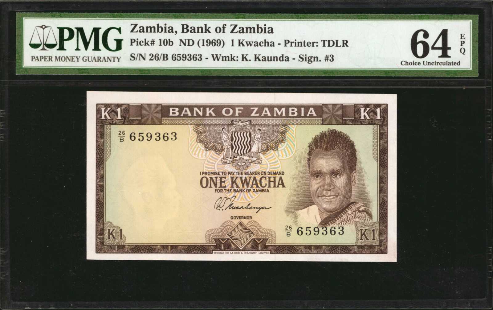 image for: Zambia  1 kwacha (B110a)