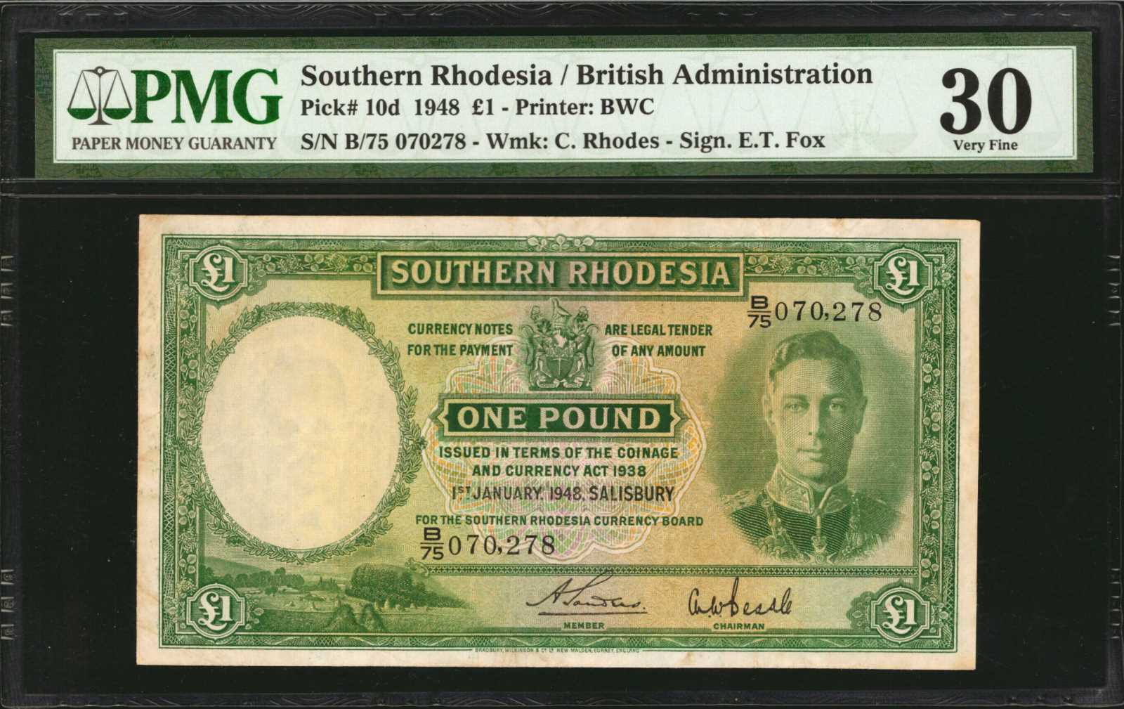 image for: Southern Rhodesia  1 pound (B104c2)