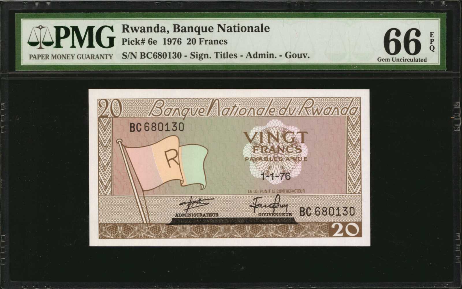 image for: Rwanda  20 francs(B106b)