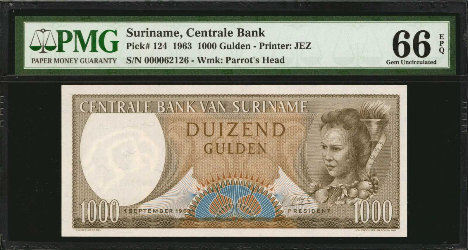 image for: Suriname  1,000 gulden (guilders)(B510a)