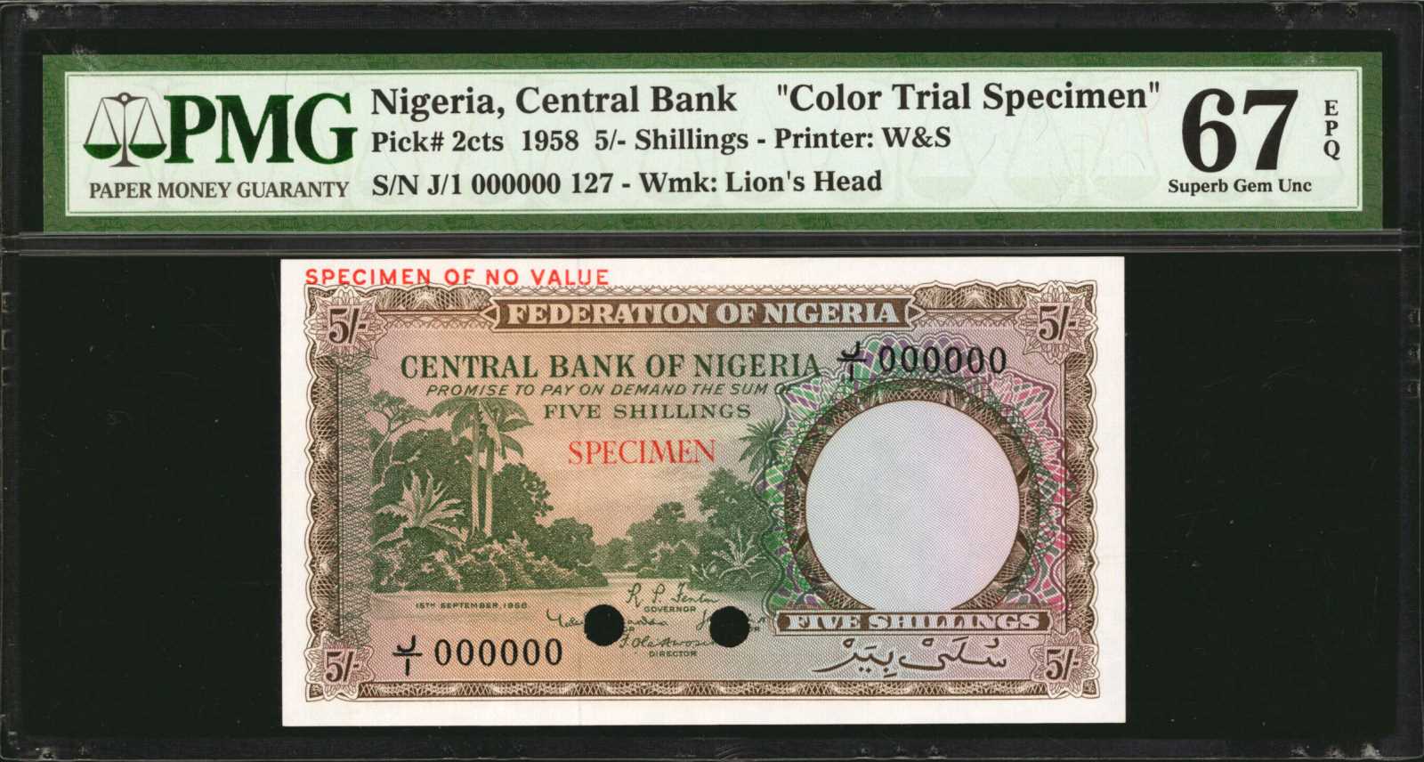image for: Nigeria  5 shillings (B201at)