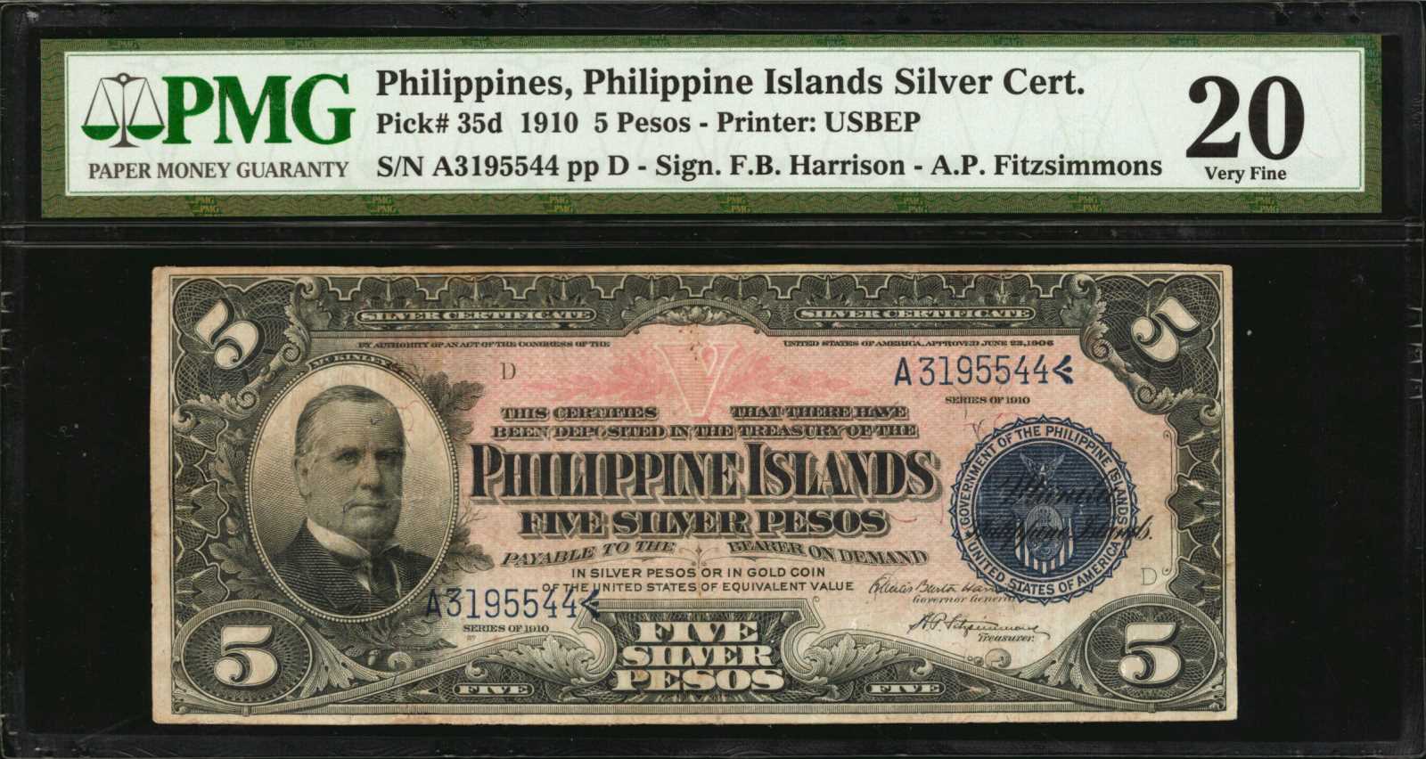 image for: Philippines  5 silver pesos (B512a)