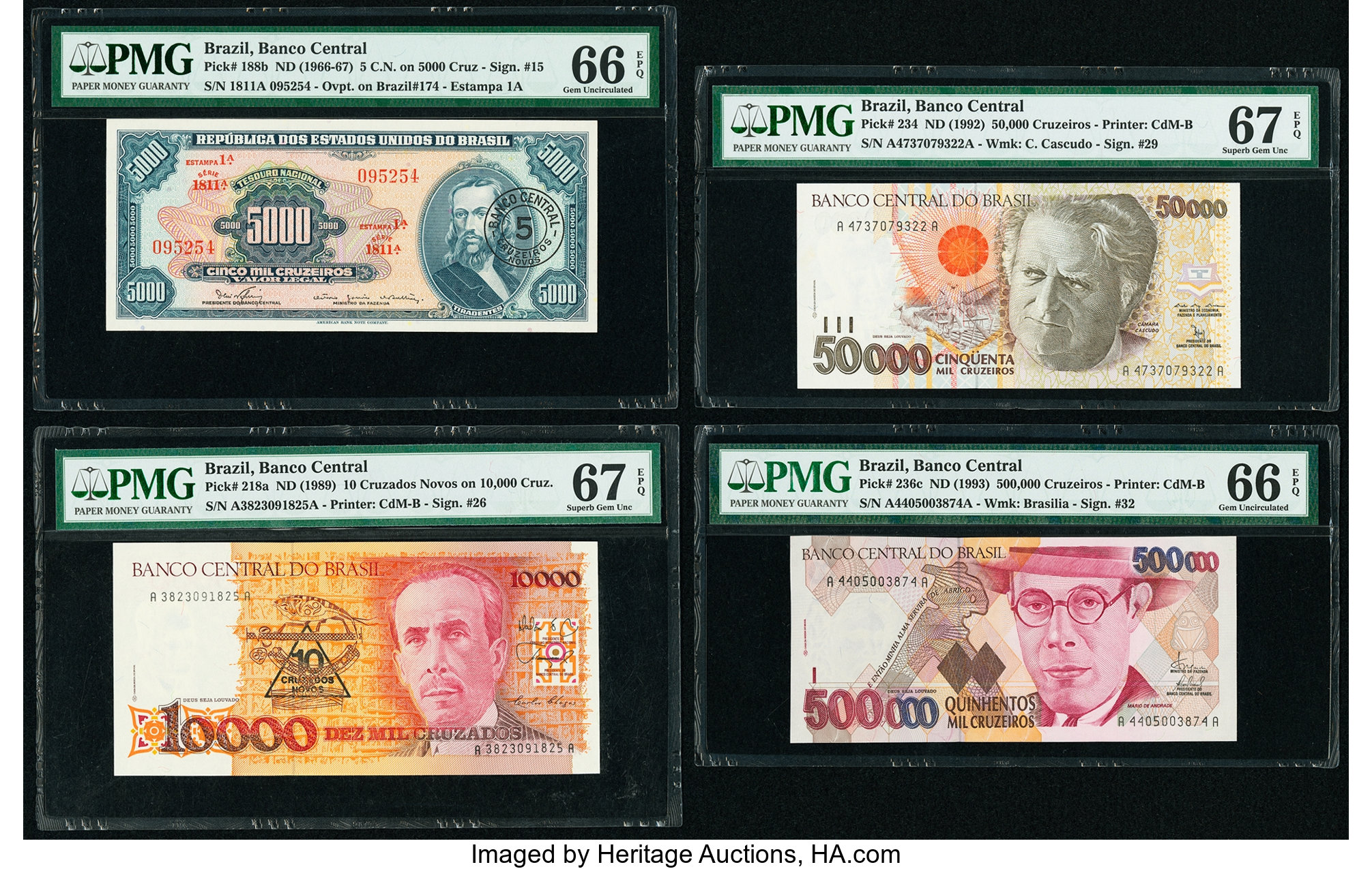 image for: Brazil  5 cruzeiros novos on 5,000 cruzeiros (B808bs)