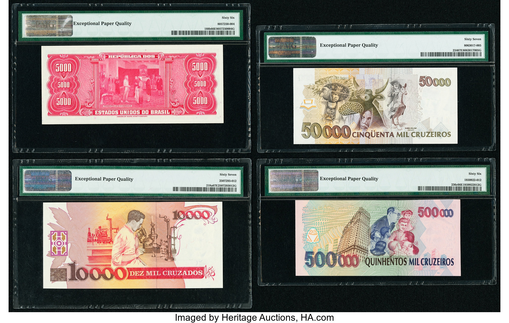 image for: Brazil  5 cruzeiros novos on 5,000 cruzeiros (B808bp)