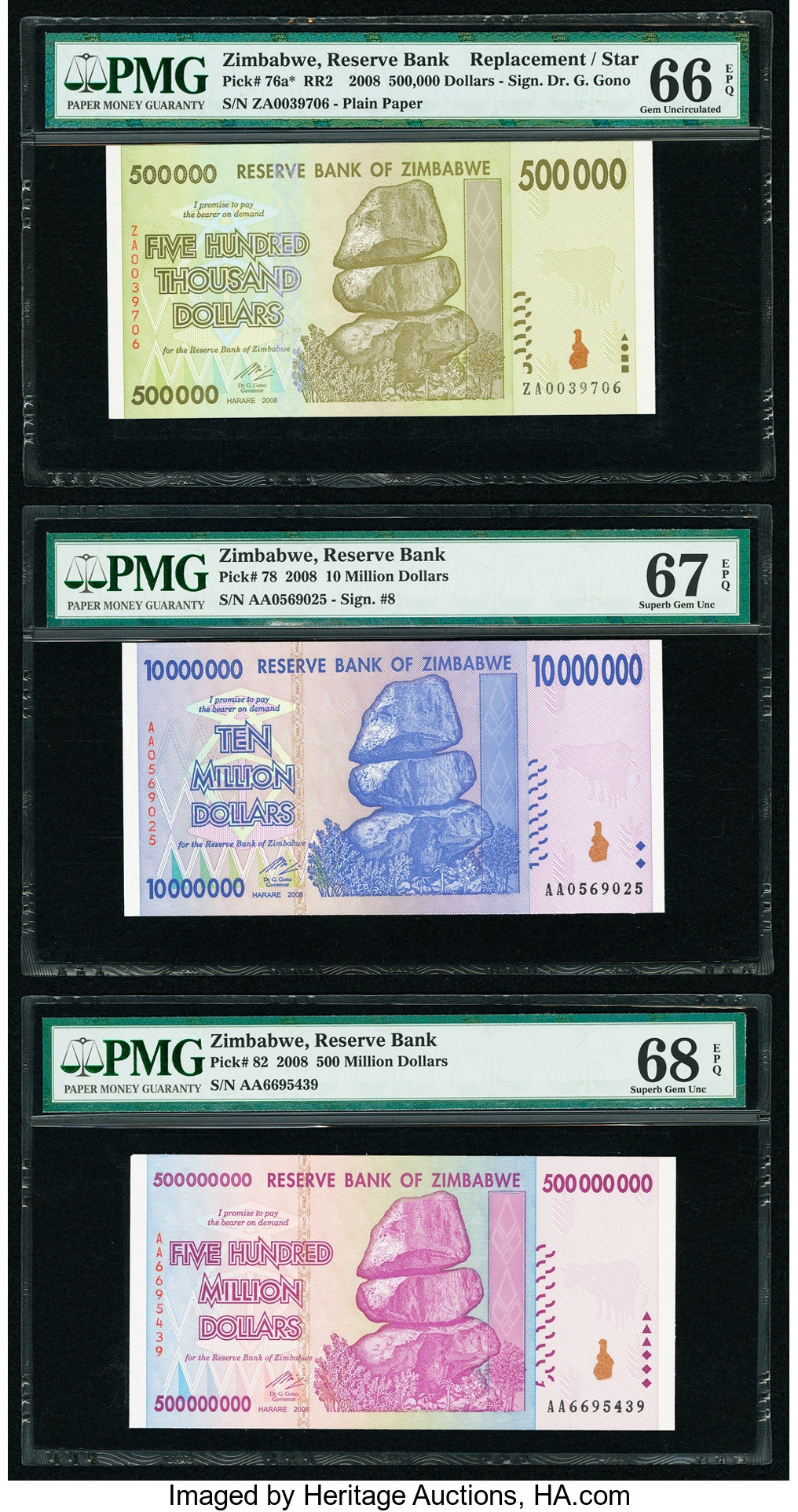 image for: Zimbabwe  500,000 dollars (B167bz)