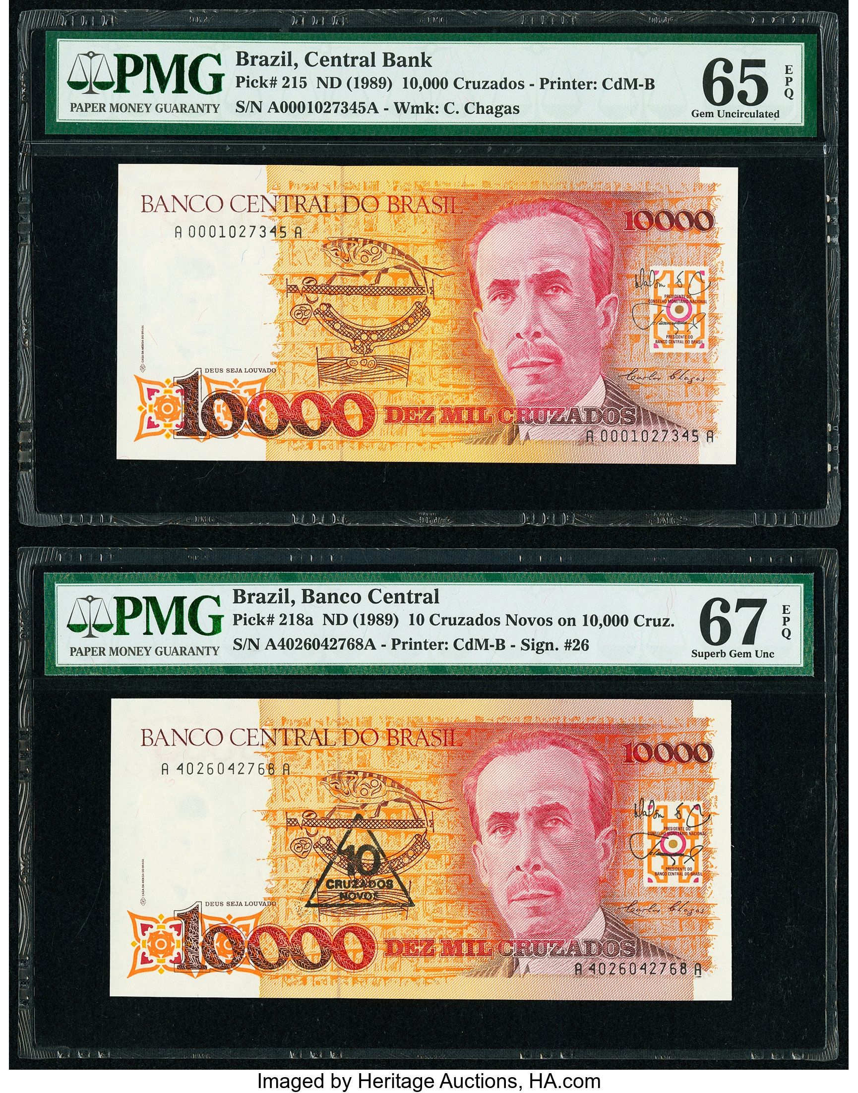 image for: Brazil  10,000 cruzados (B837a)
