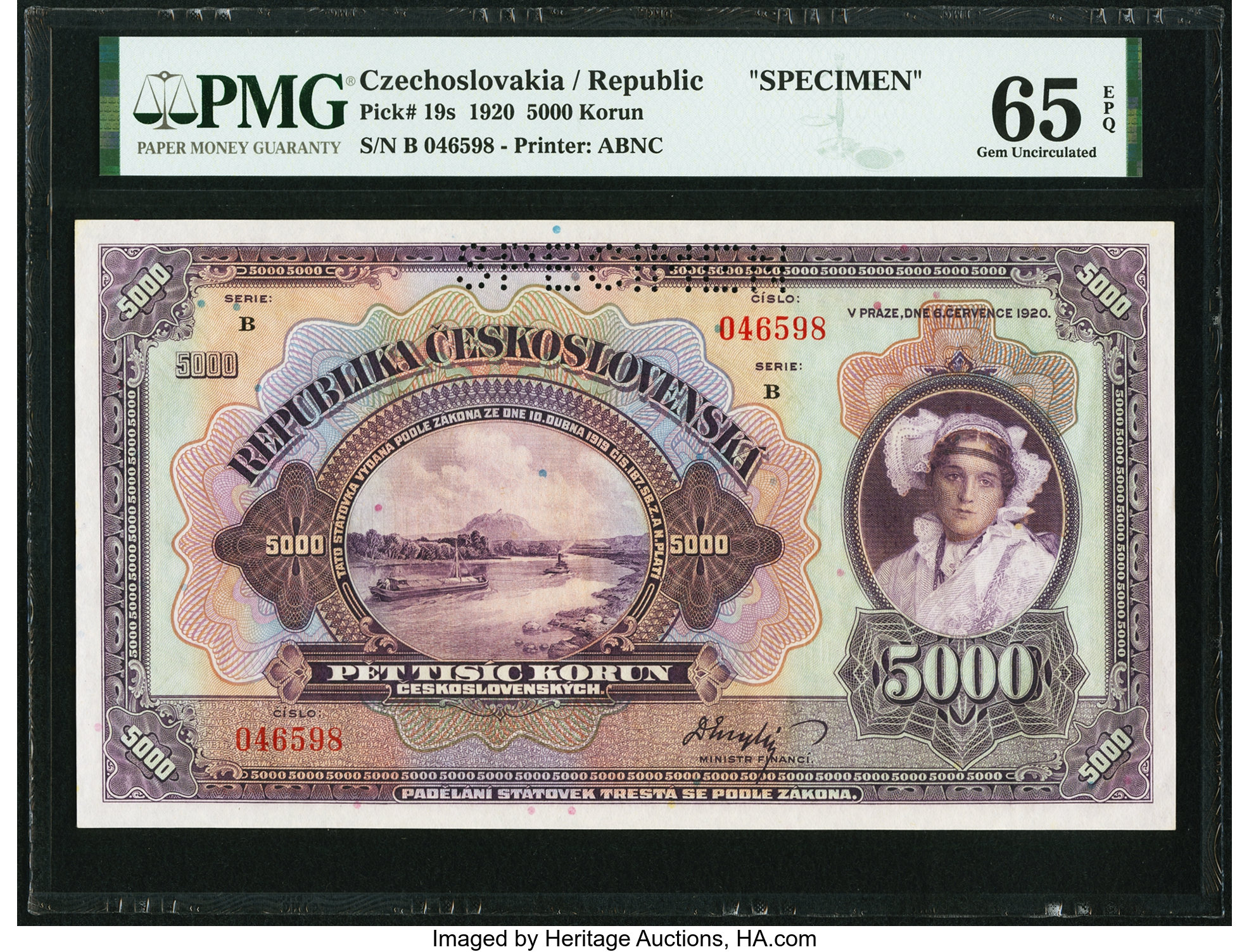 image for: Czechoslovakia  5,000 korun (B120a)
