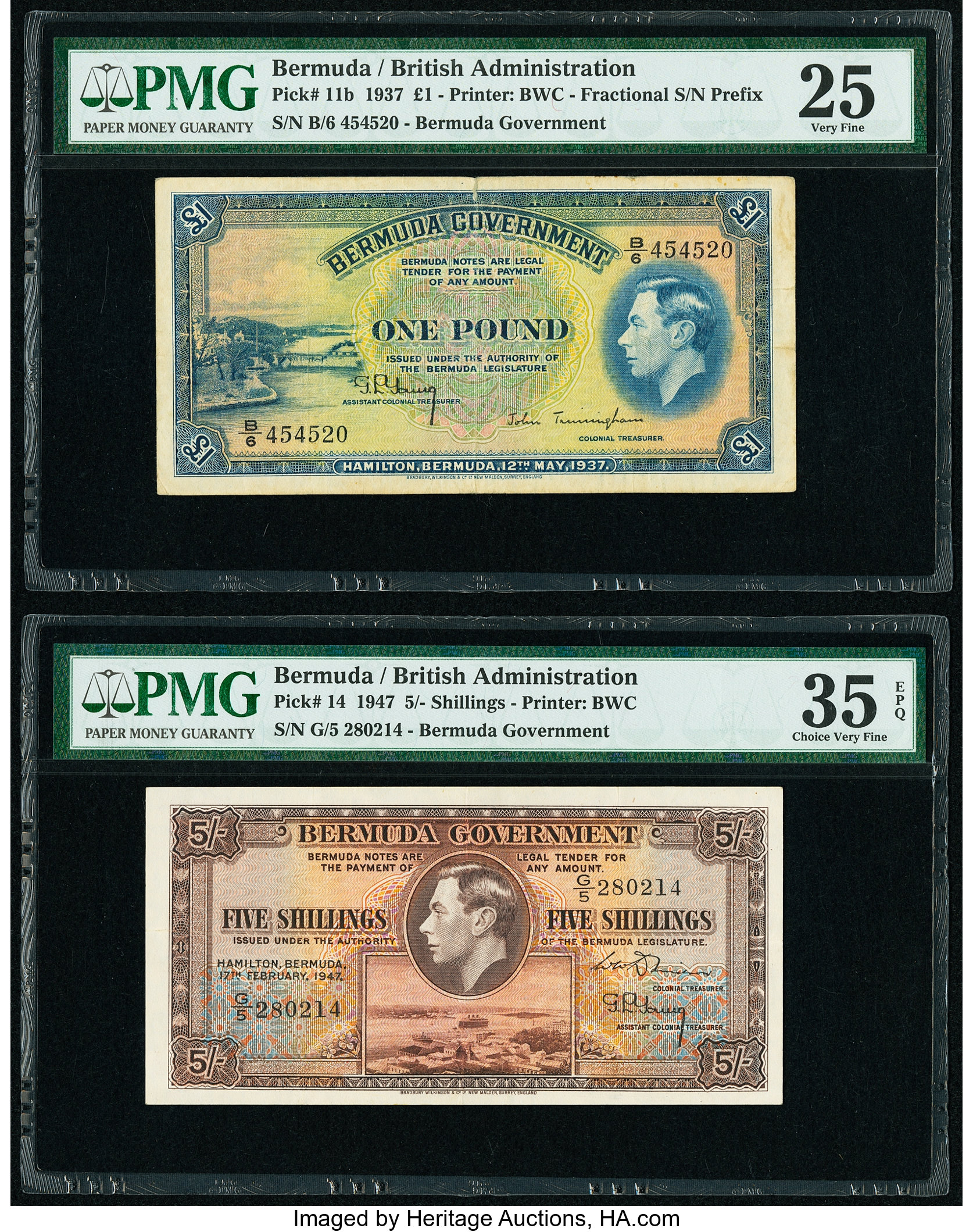 image for: Bermuda  5 shillings(B115a)