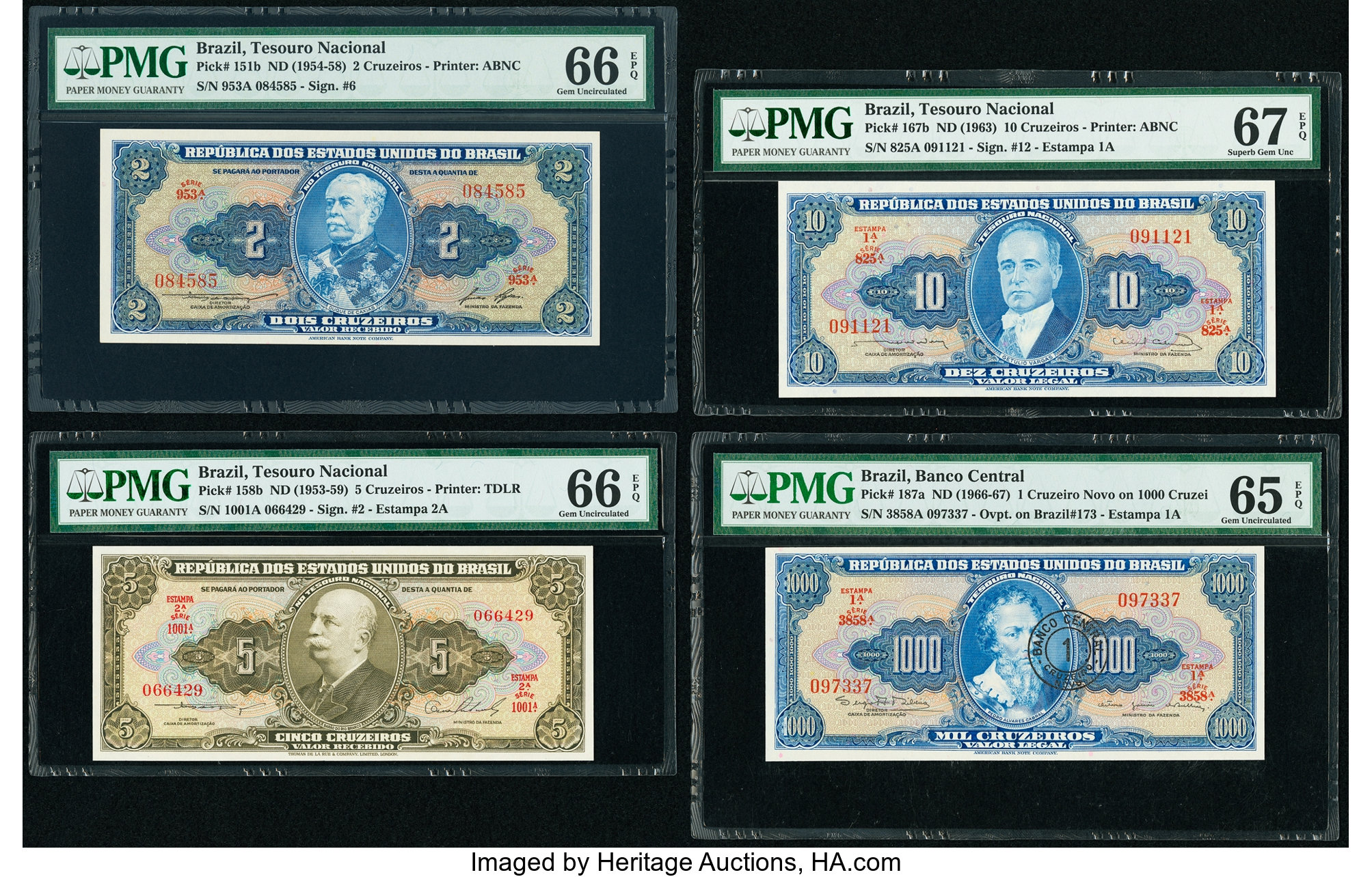 image for: Brazil  1 cruzeiro novo on 1,000 cruzeiros (B807a)