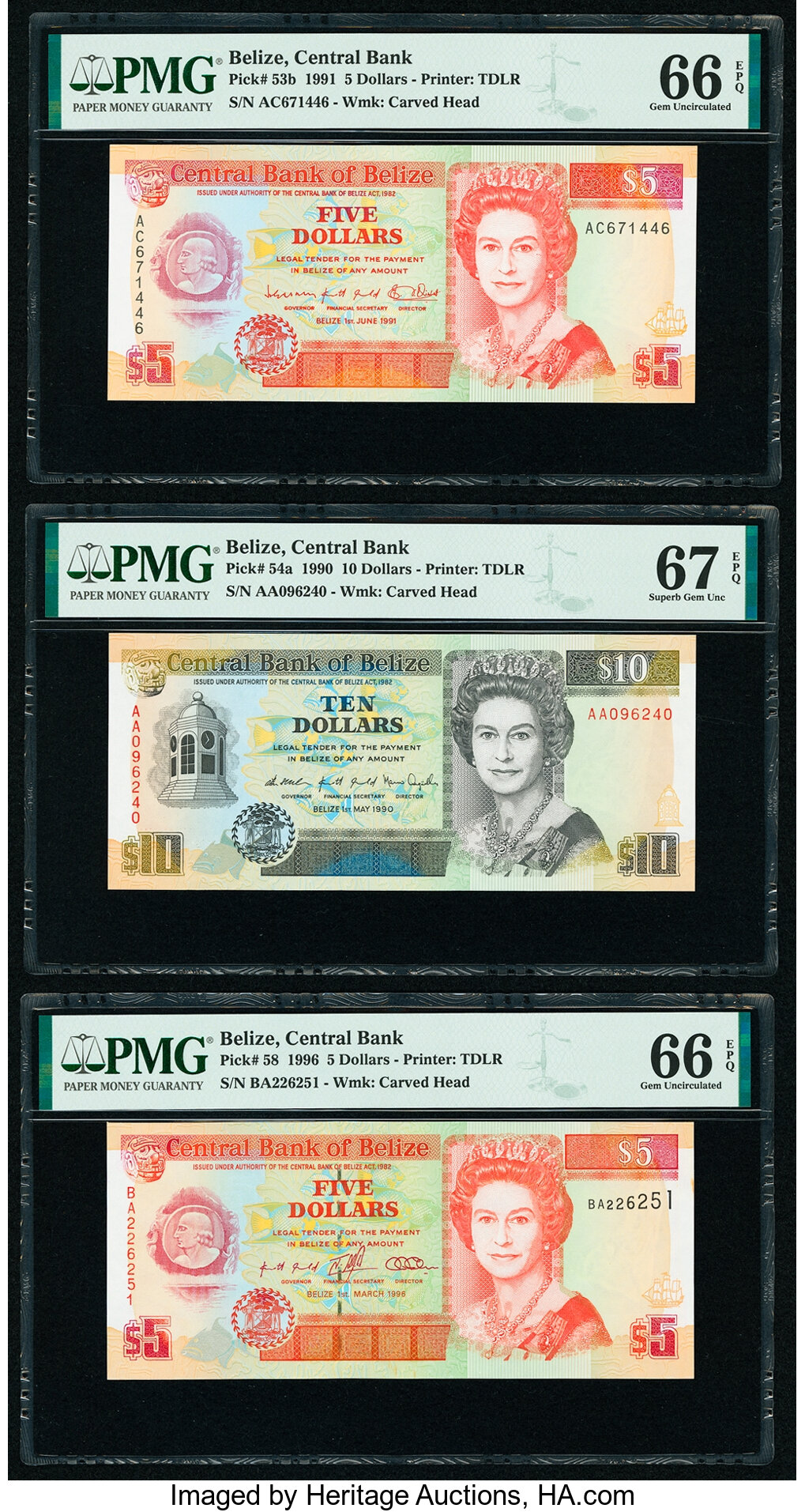 image for: Belize  5 dollars (B316az)