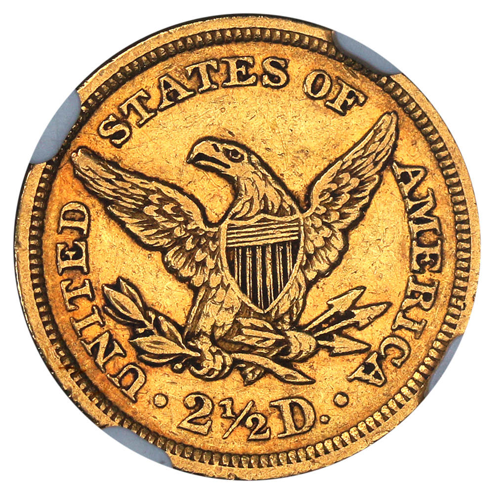 image for: 1842 $2 1/2 NGC AU53