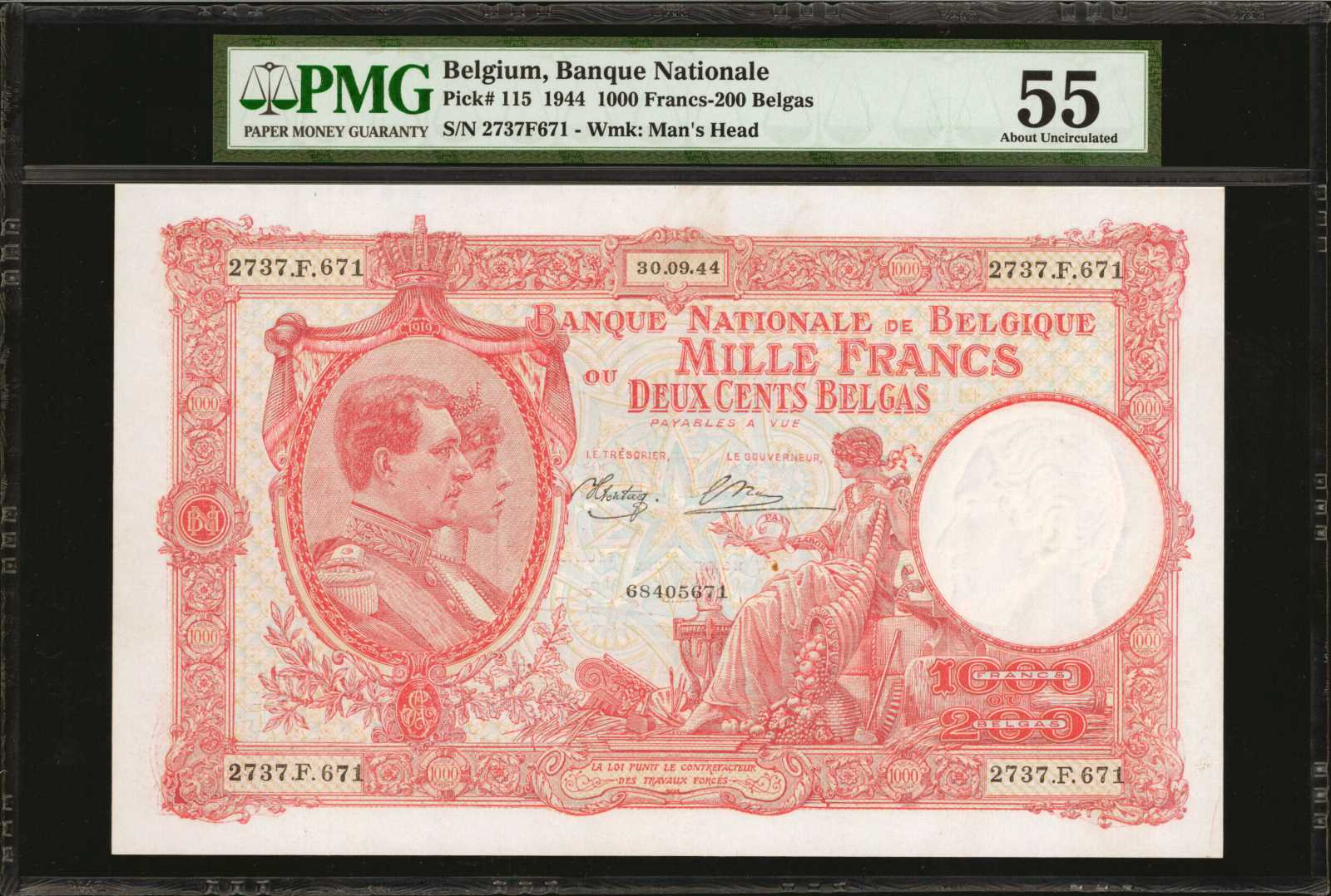image for: Belgium  1,000 francs / 200 belgas (B567as1)