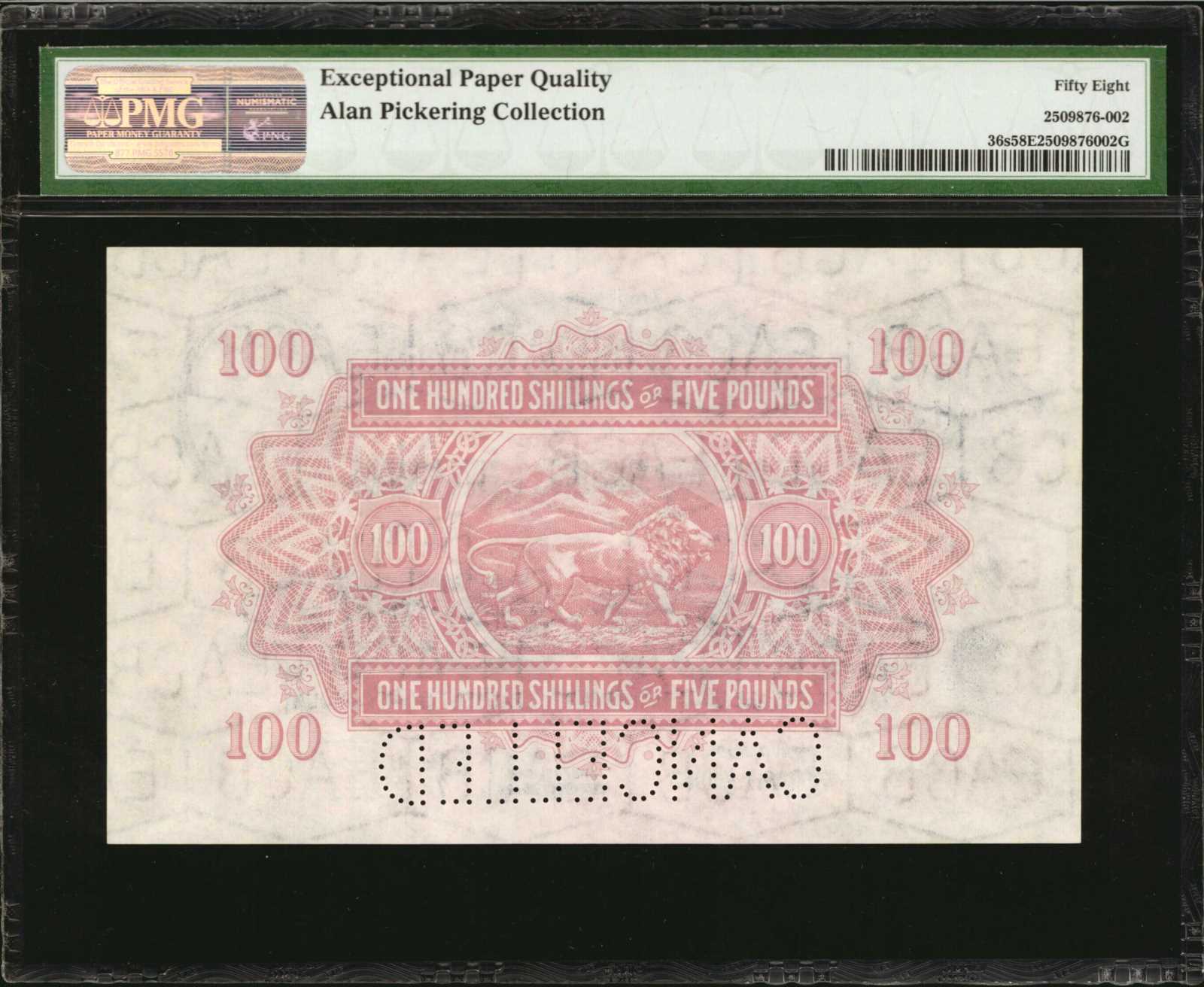 image for: East Africa  100 shillings = 5 pounds(B226as)