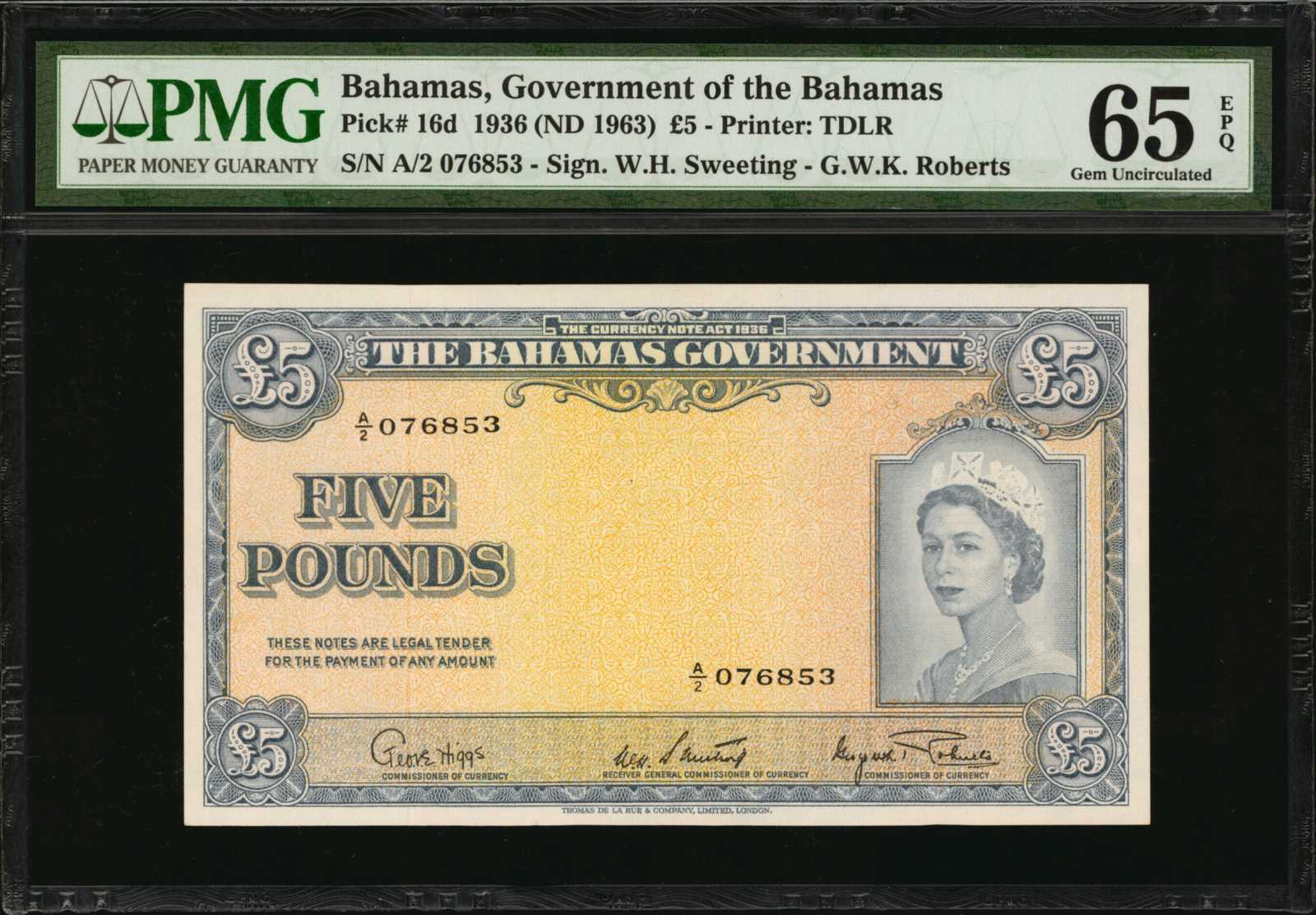 image for: Bahamas  5 pounds(B115c)