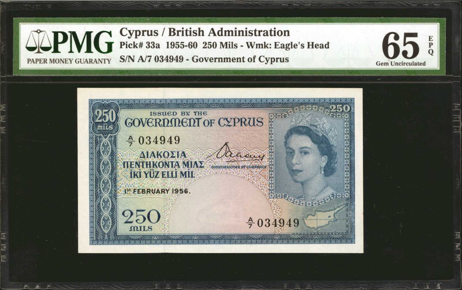image for: Cyprus  250 mils (B133d)