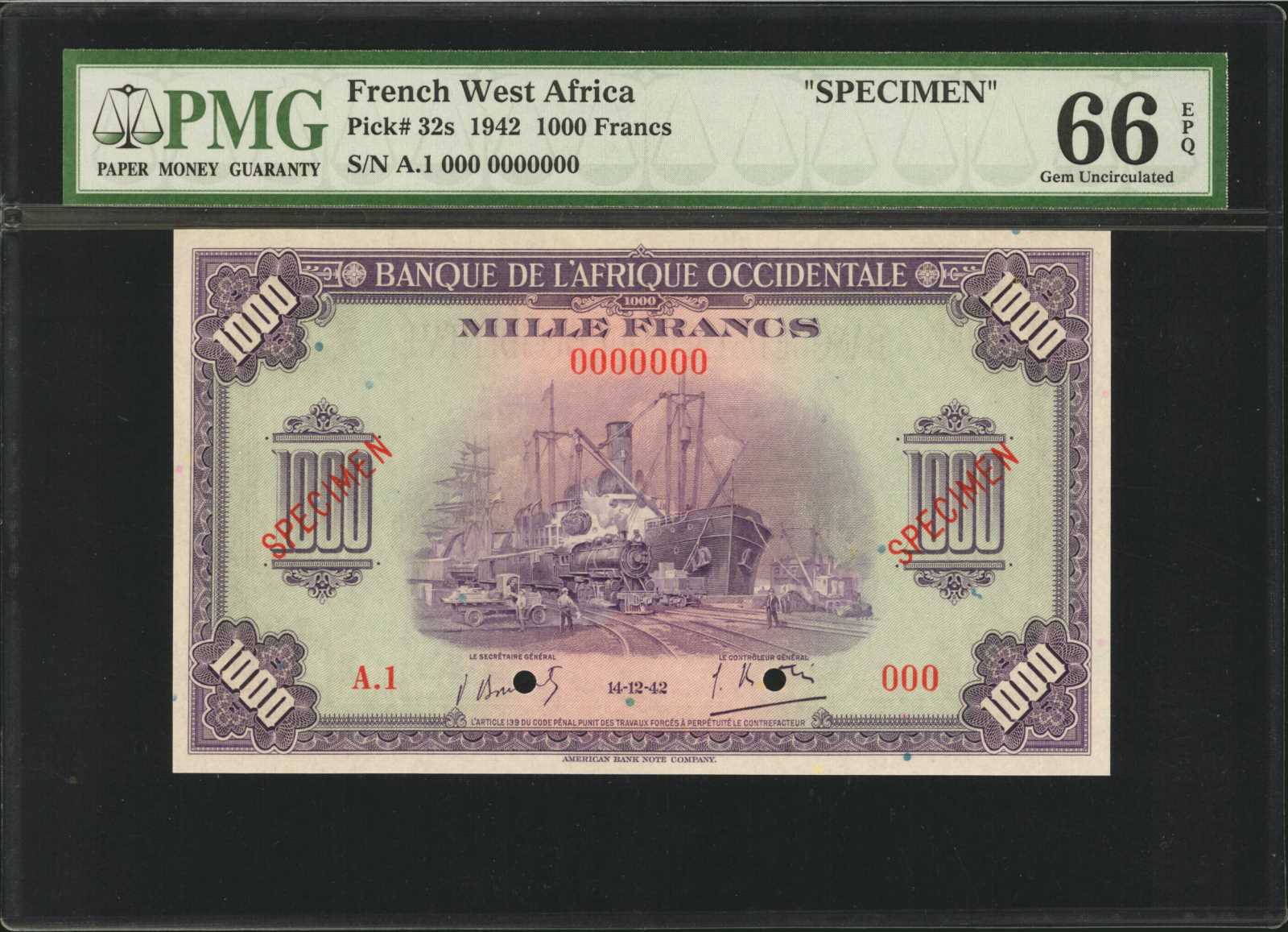 image for: French West Africa  1,000 francs(B119as1)
