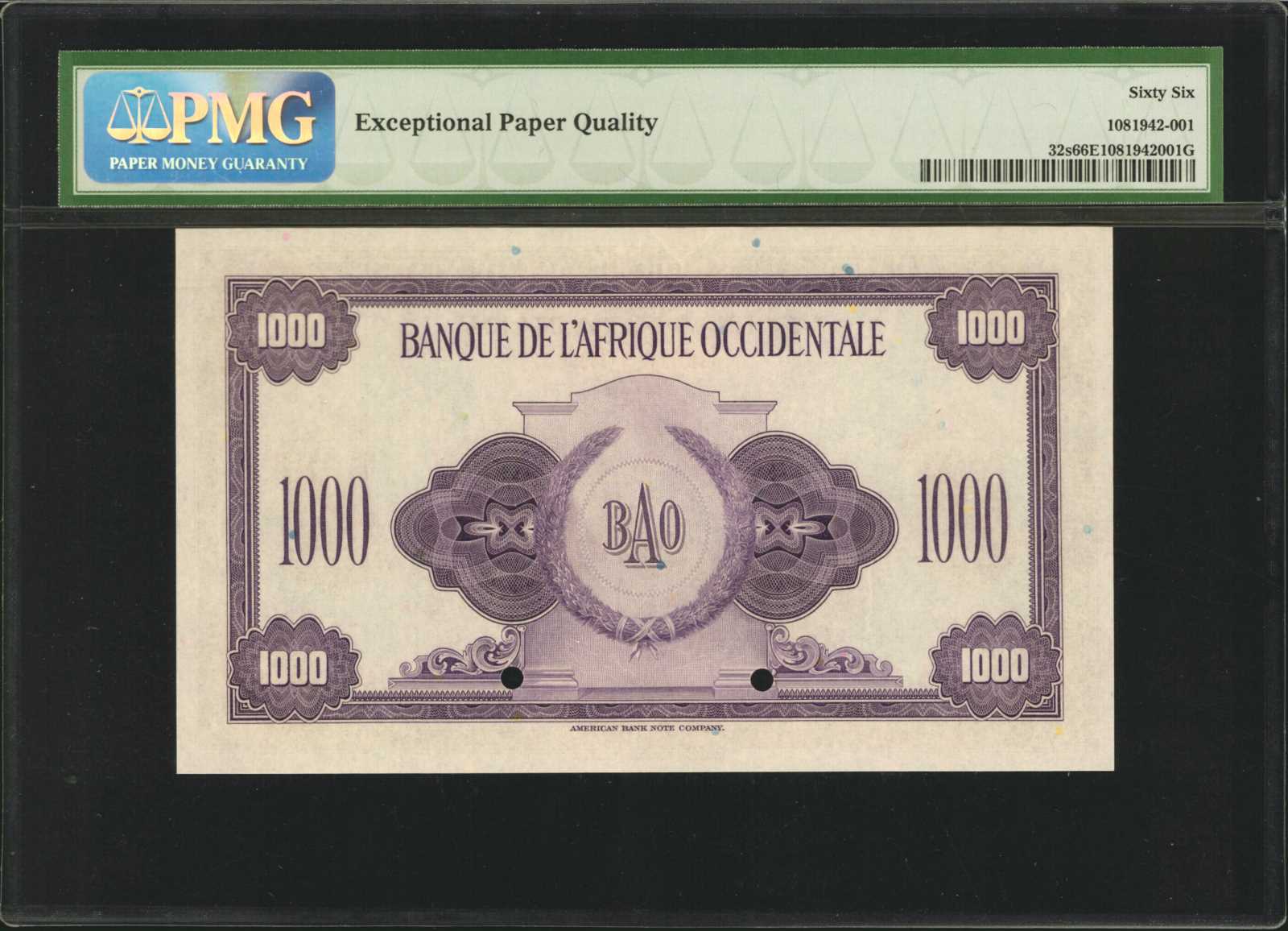 image for: French West Africa  1,000 francs(B119as1)