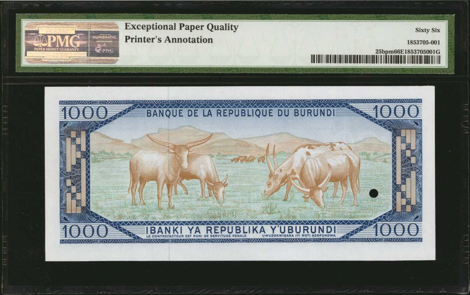 image for: Burundi  1,000 francs(B212a)