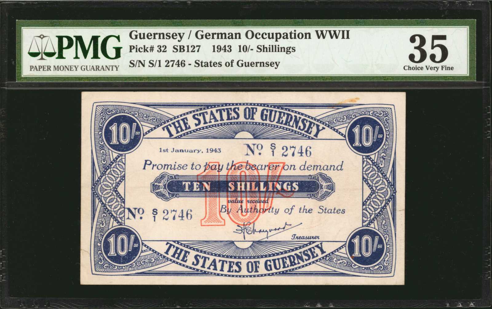 image for: Guernsey  10 shillings(B143a)