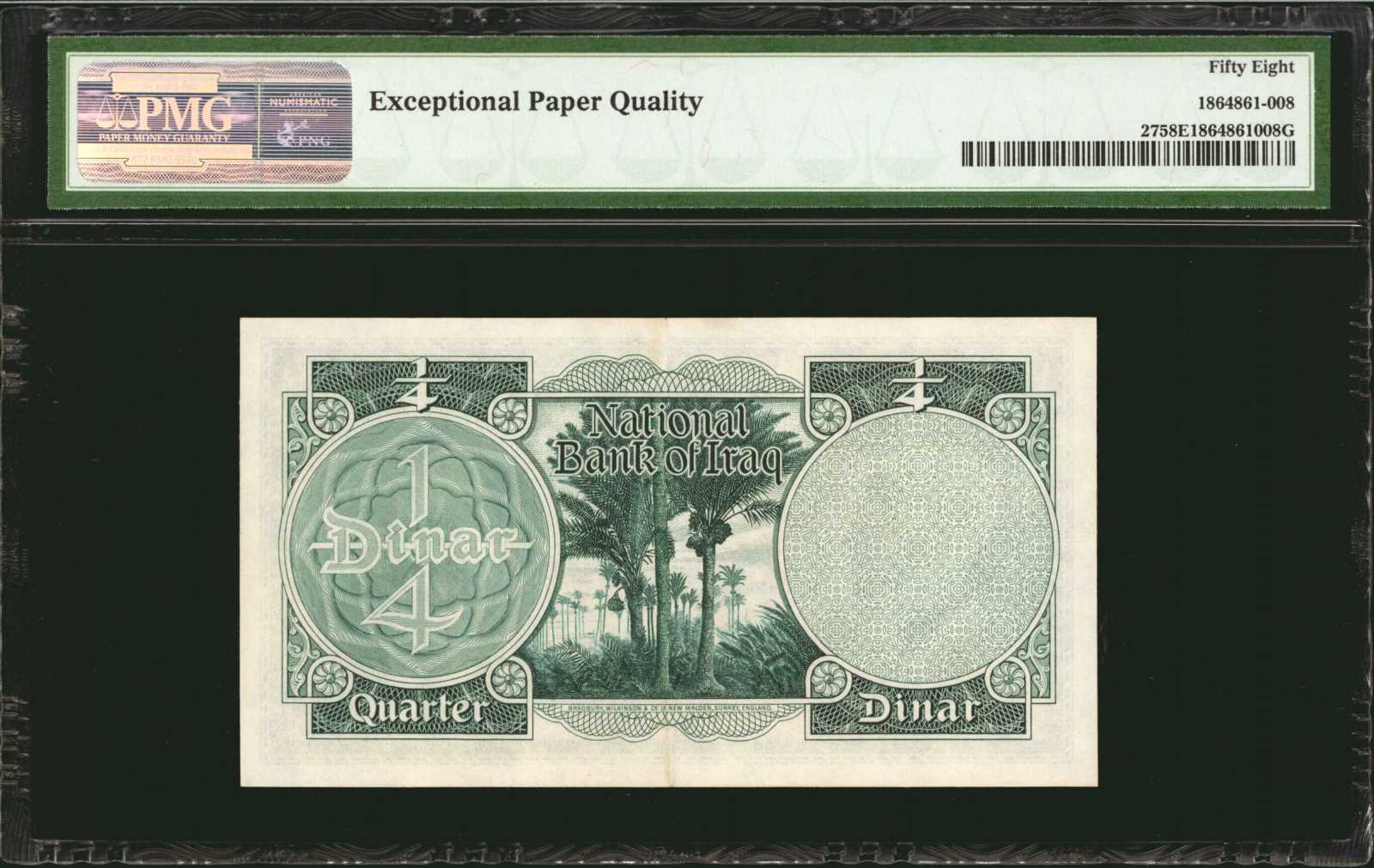 image for: Iraq  1/4 dinar(B201ap)
