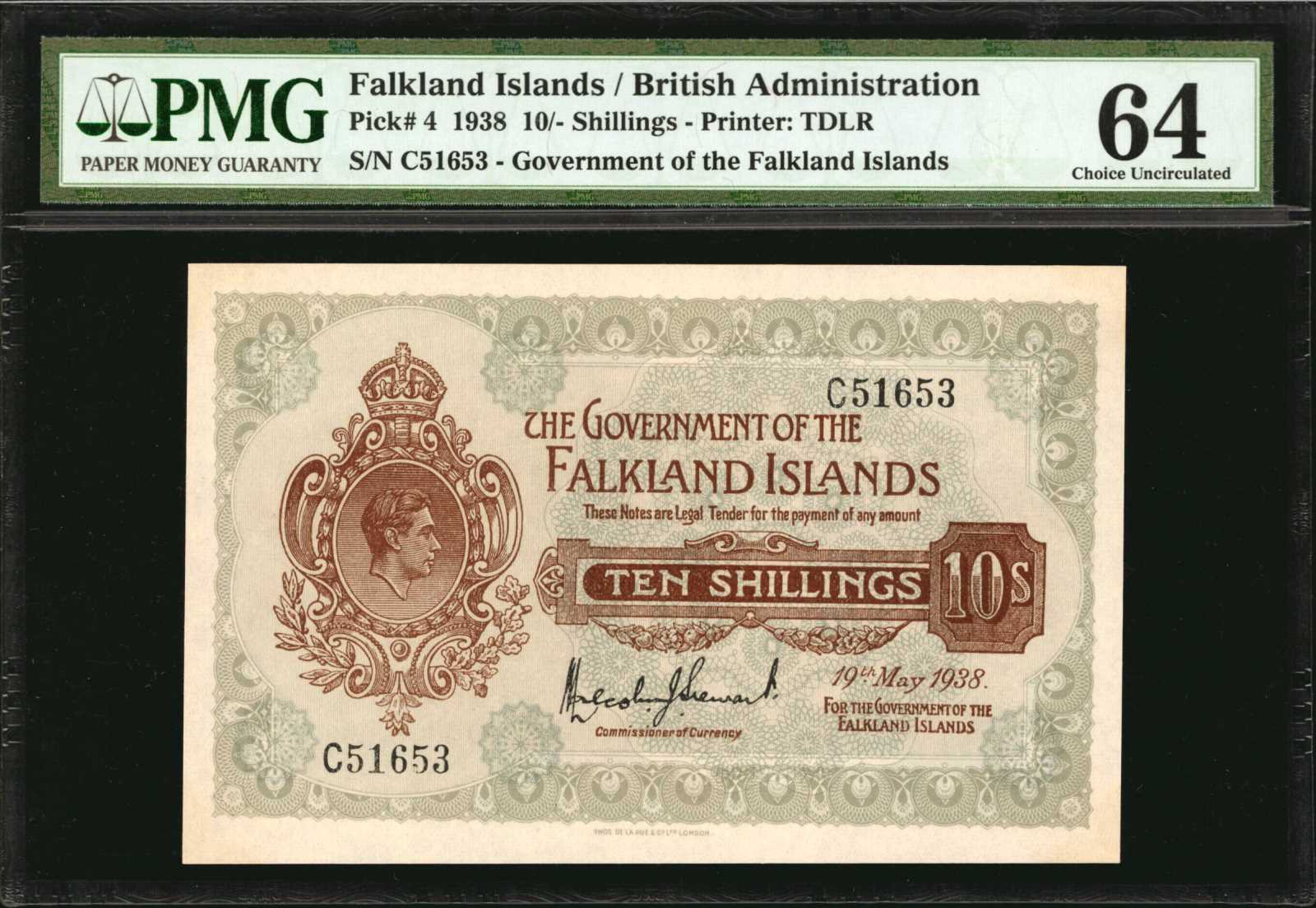 image for: Falkland Islands  10 shillings (B209as)