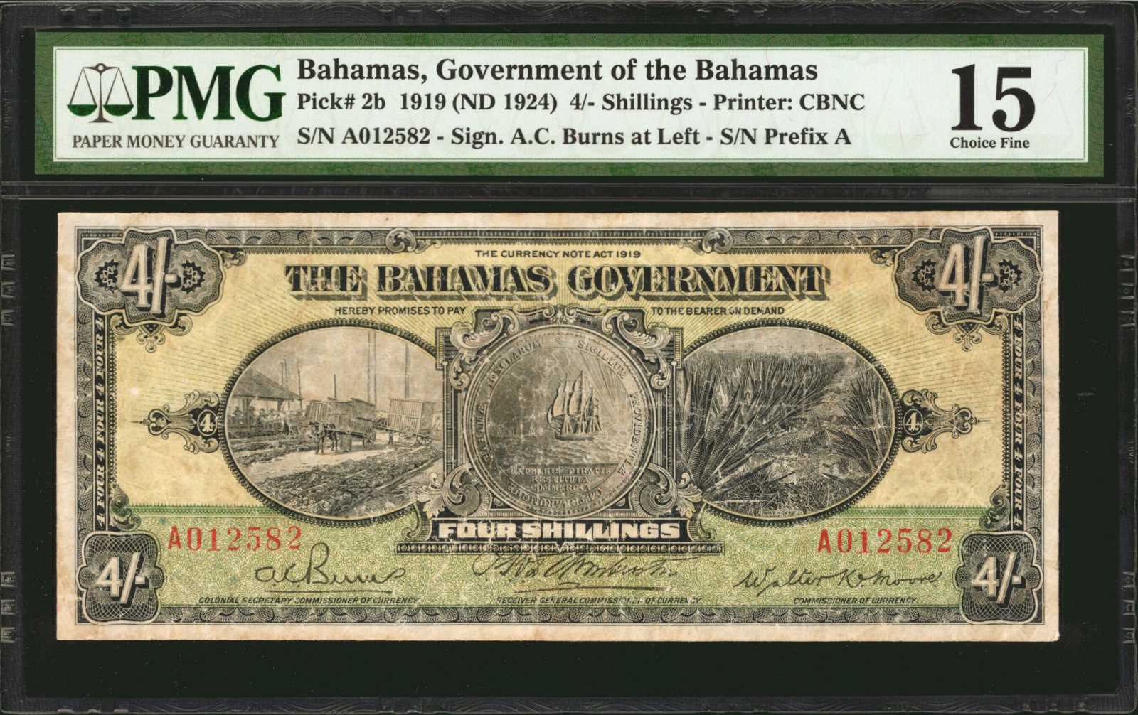 image for: Bahamas  4 shillings(B102a)