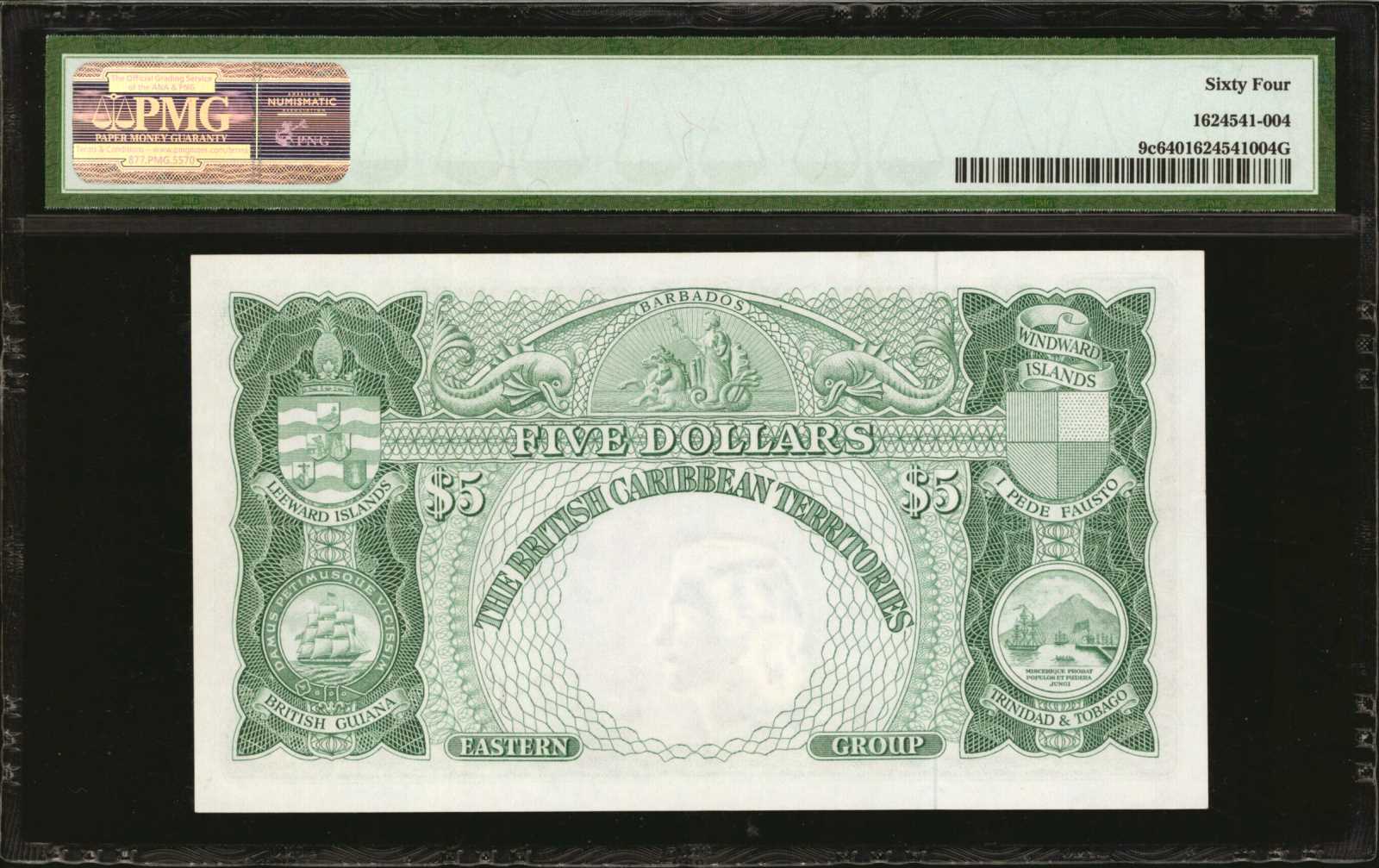 image for: British Caribbean Territories  5 dollars(B109d)