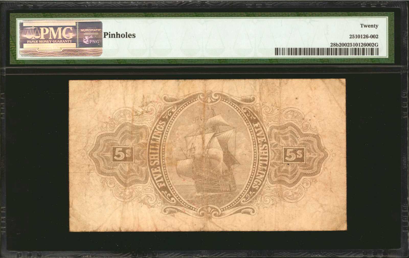 image for: Jamaica  5 shillings(B102a)