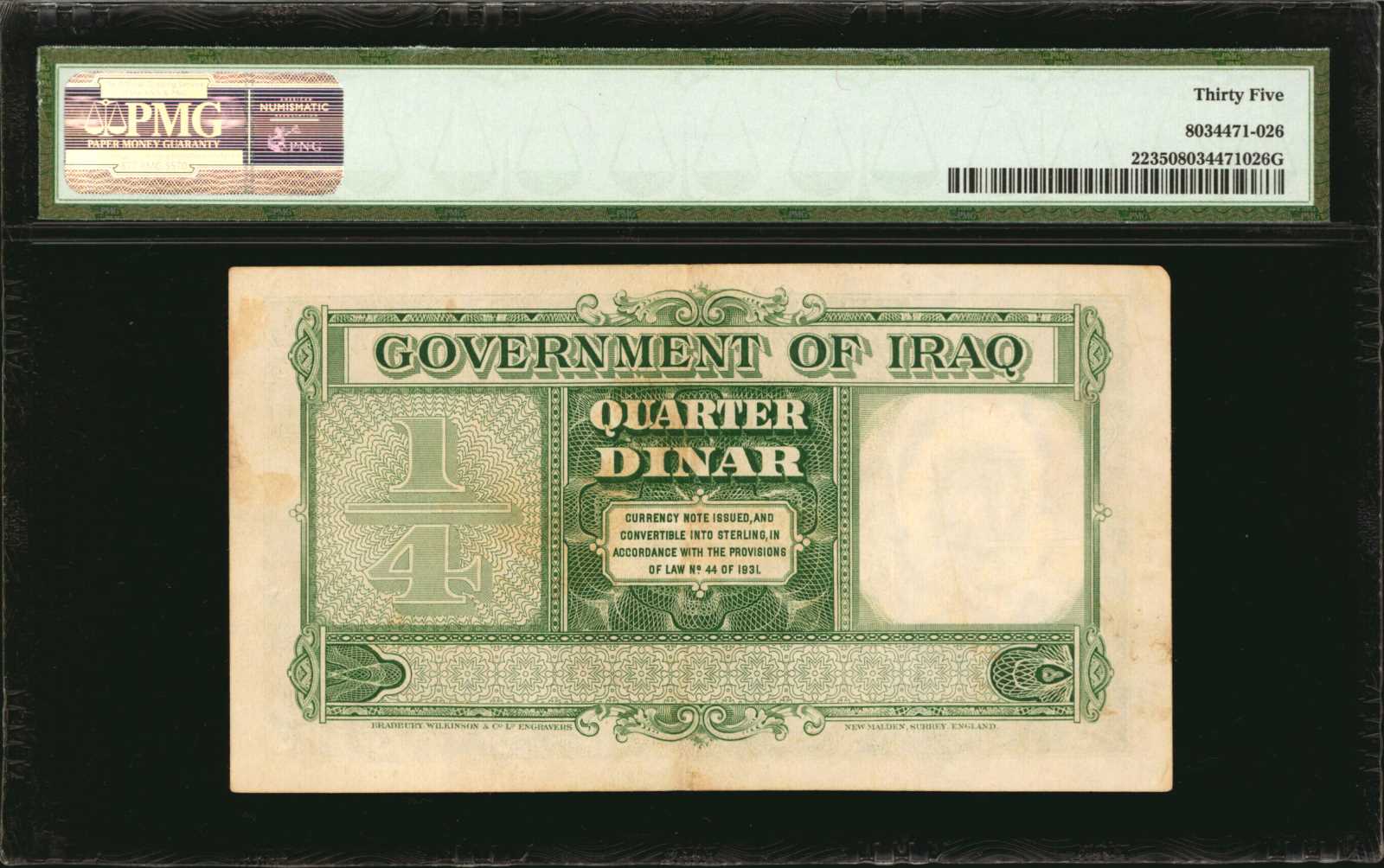 image for: Iraq  1/4 dinar(B124as2)