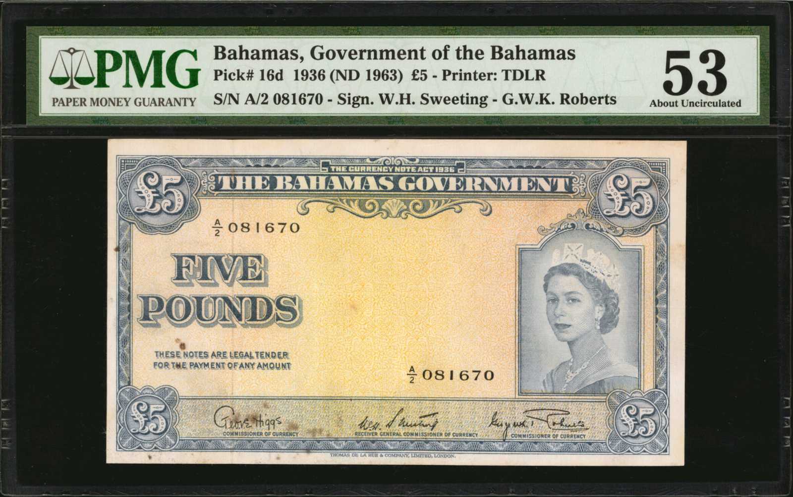 image for: Bahamas  5 pounds(B115d)