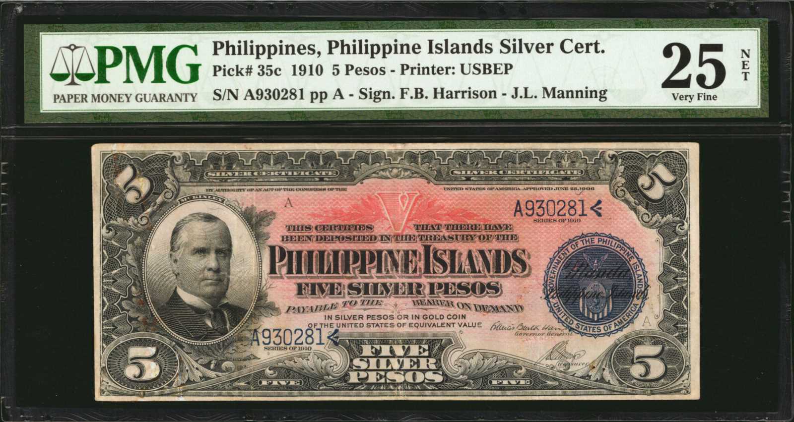 image for: Philippines  5 silver pesos (B512c)