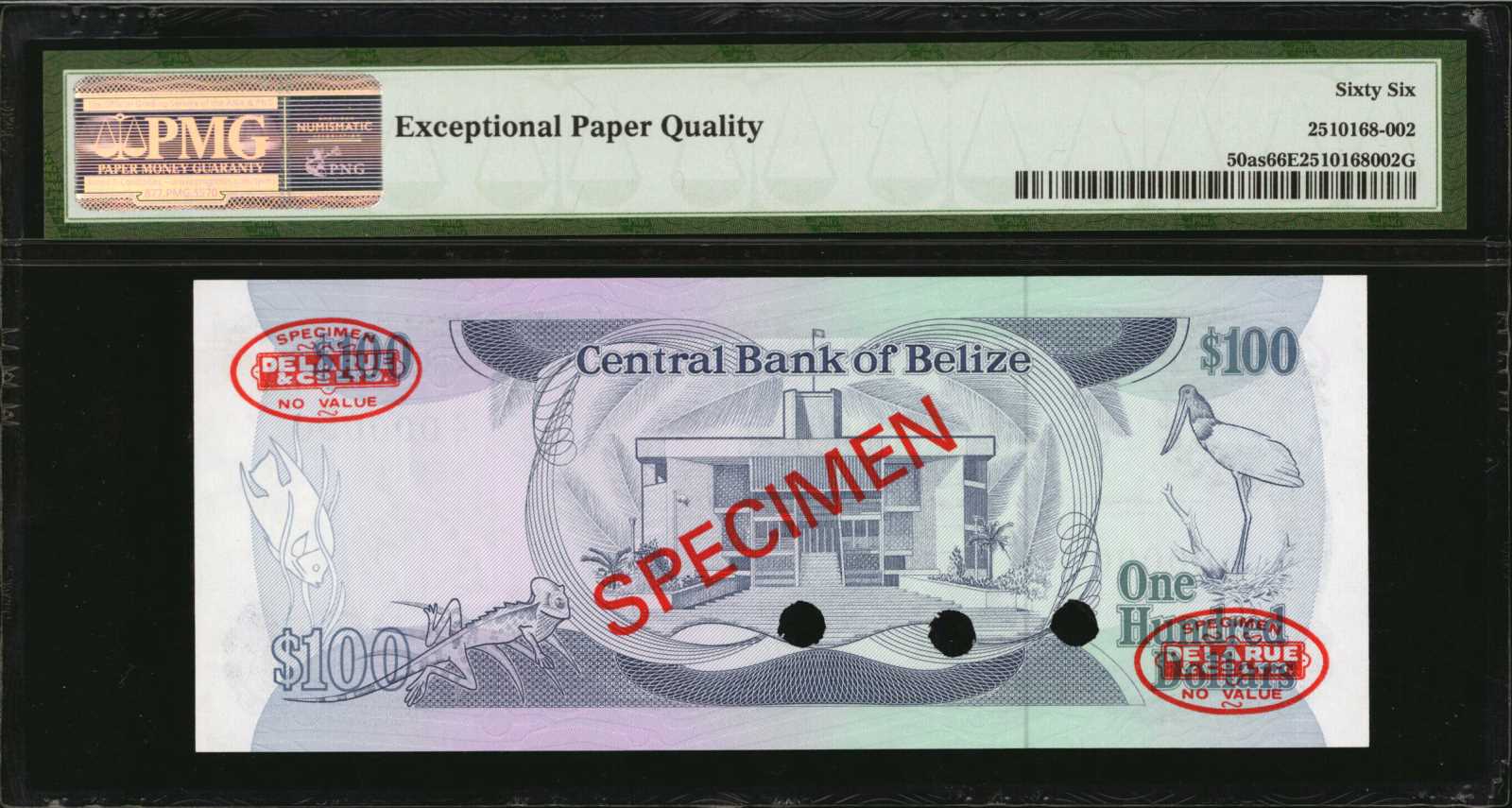 image for: Belize  100 dollars (B308as2)