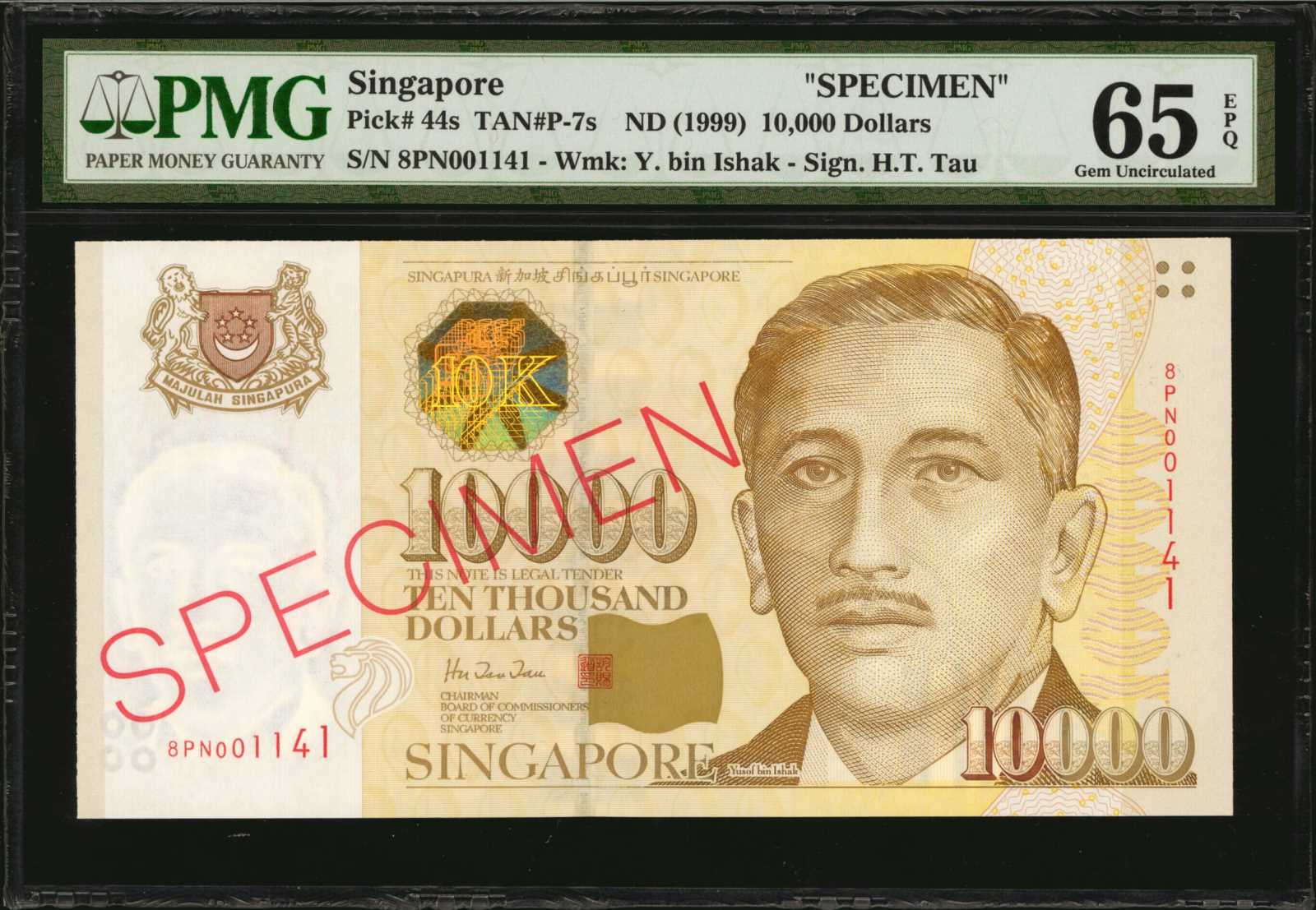 image for: Singapore  10,000 dollars (B138a)