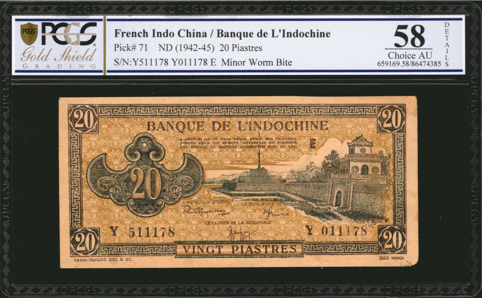 image for: French Indo-China  20 piastres(B127a)