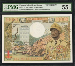 image for: Equatorial African States 10,000 francs(B205a)
