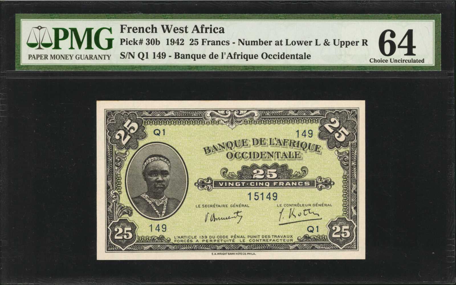 image for: French West Africa  25 francs(B117r2)