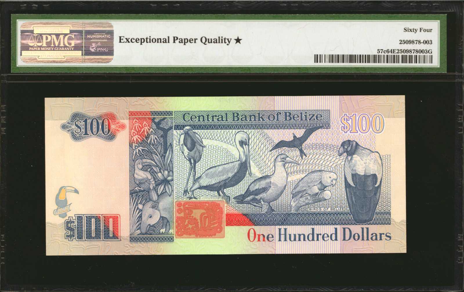 image for: Belize  100 dollars (B315a)
