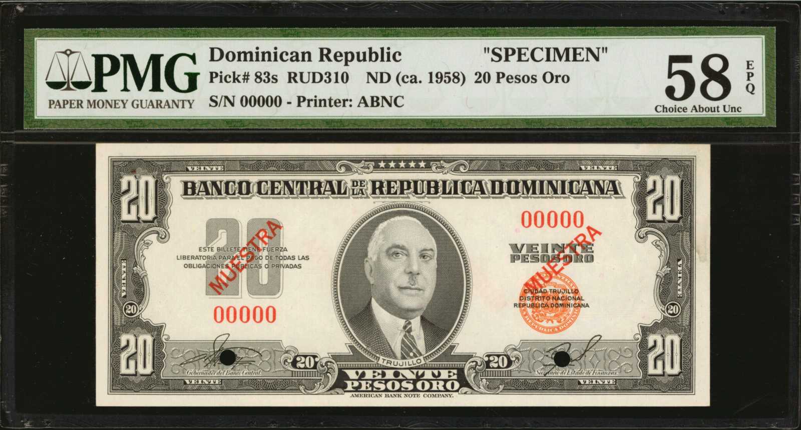 image for: Dominican Republic  20 pesos oro (B615bs)