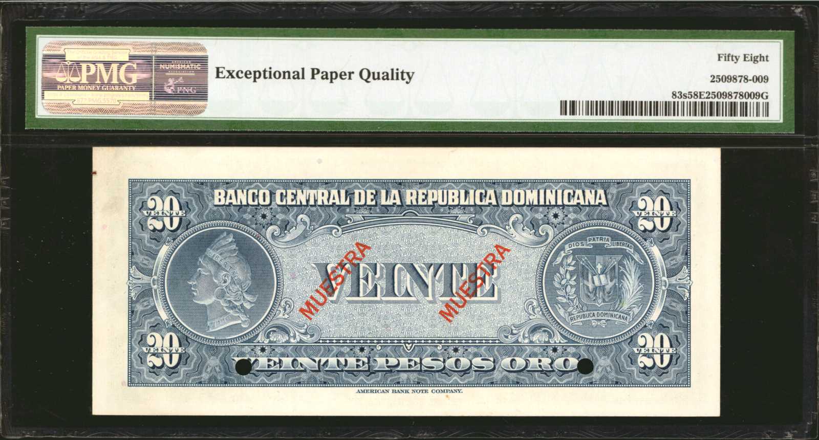 image for: Dominican Republic  20 pesos oro (B615bs)