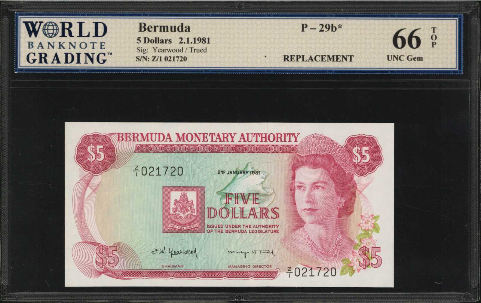 image for: Bermuda  5 dollars (B202as1)