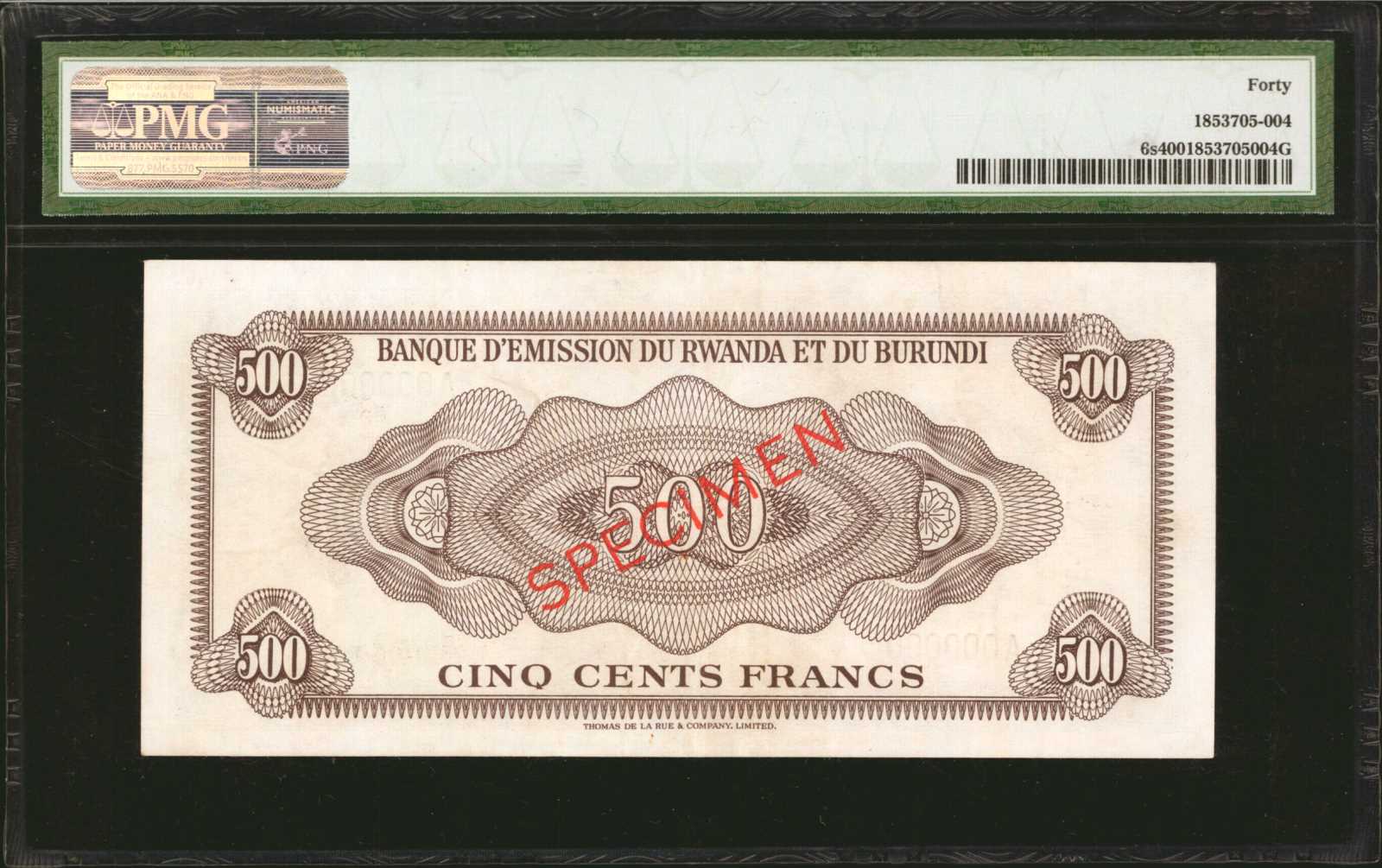 image for: Rwanda and Burundi  500 francs(B106c)