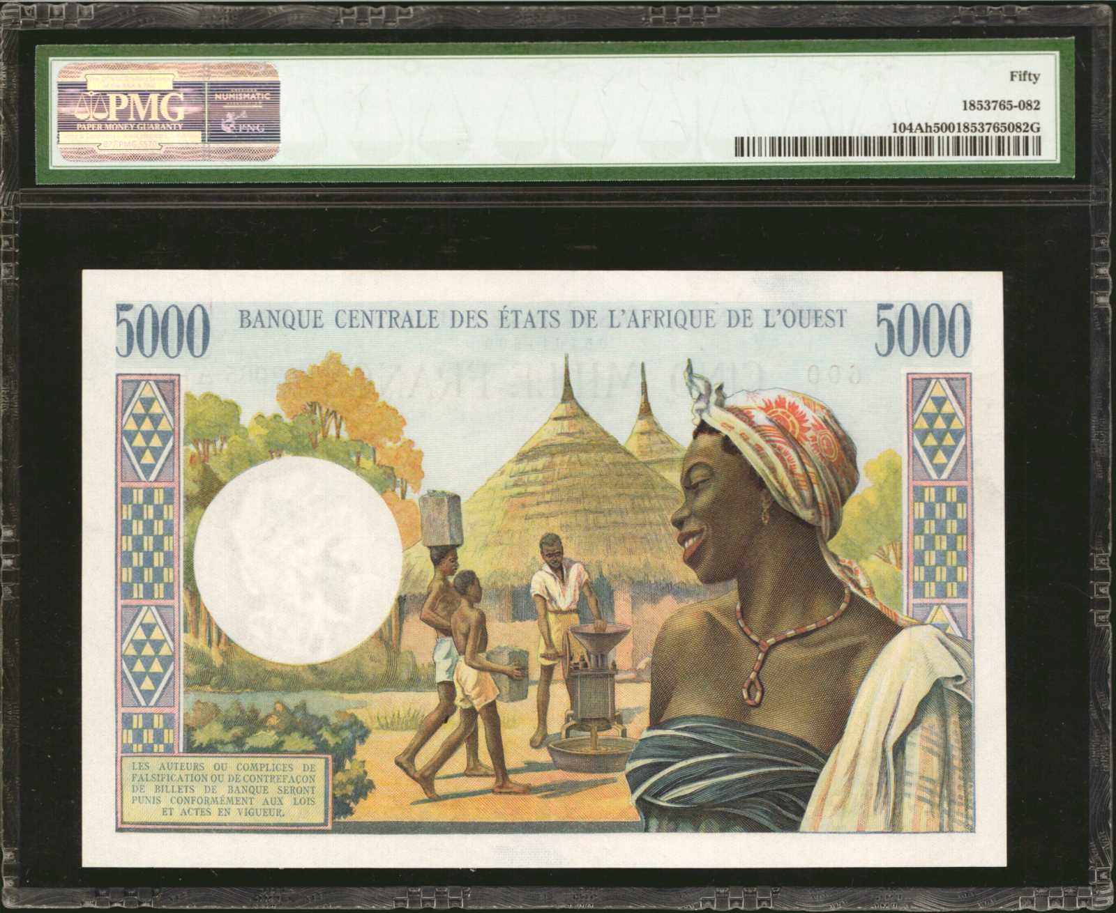 image for: West African States  5,000 francs (B109Aj)