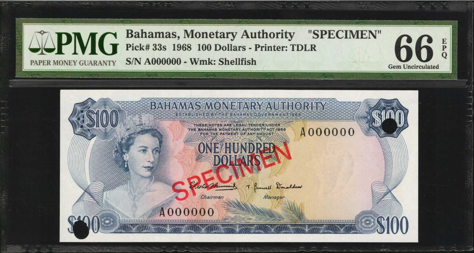 image for: Bahamas  100 dollars (B208az)
