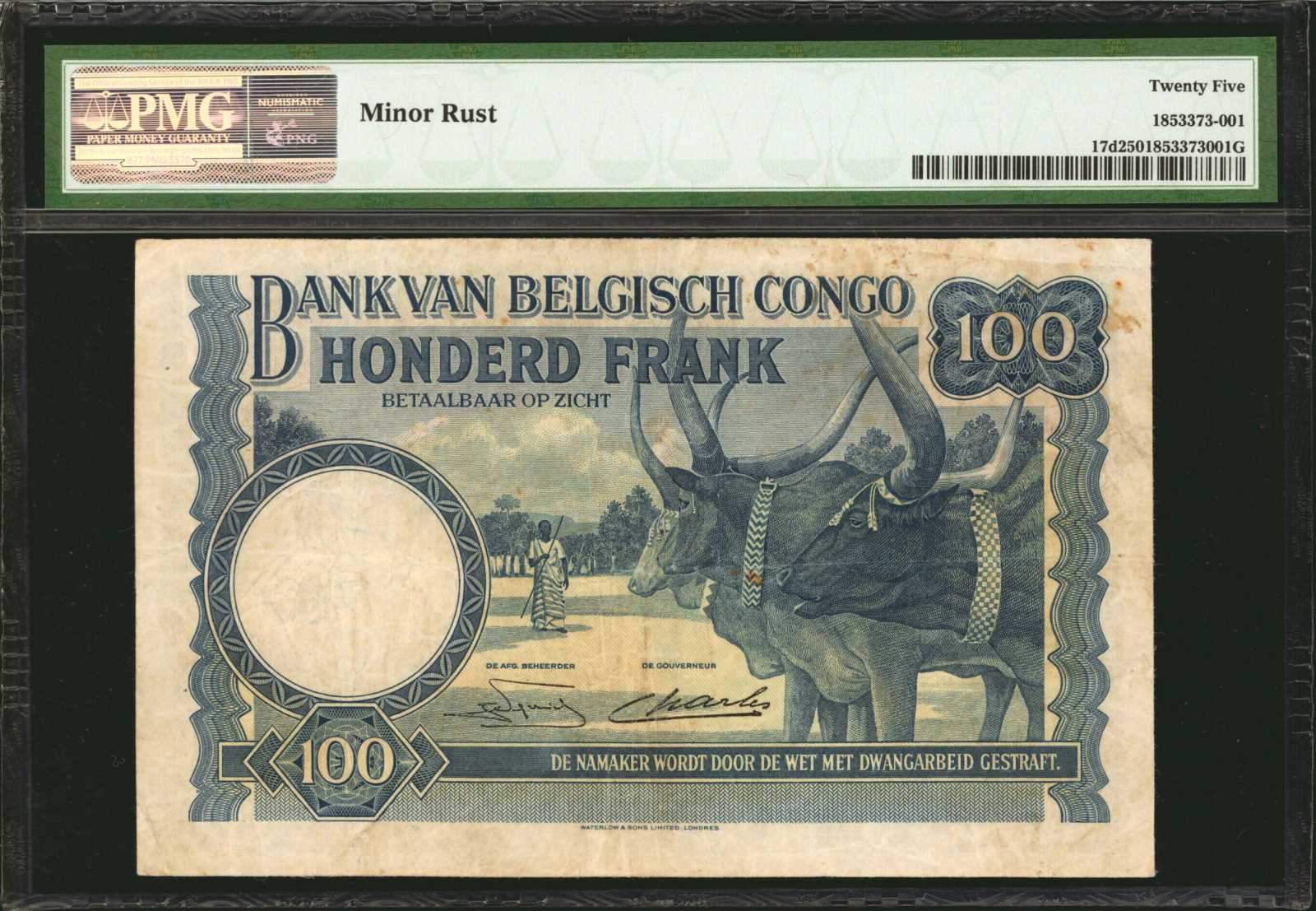 image for: Belgian Congo  100 francs(B219cs)