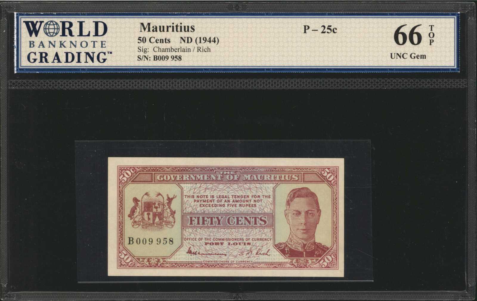 image for: Mauritius  50 cents (B321a)