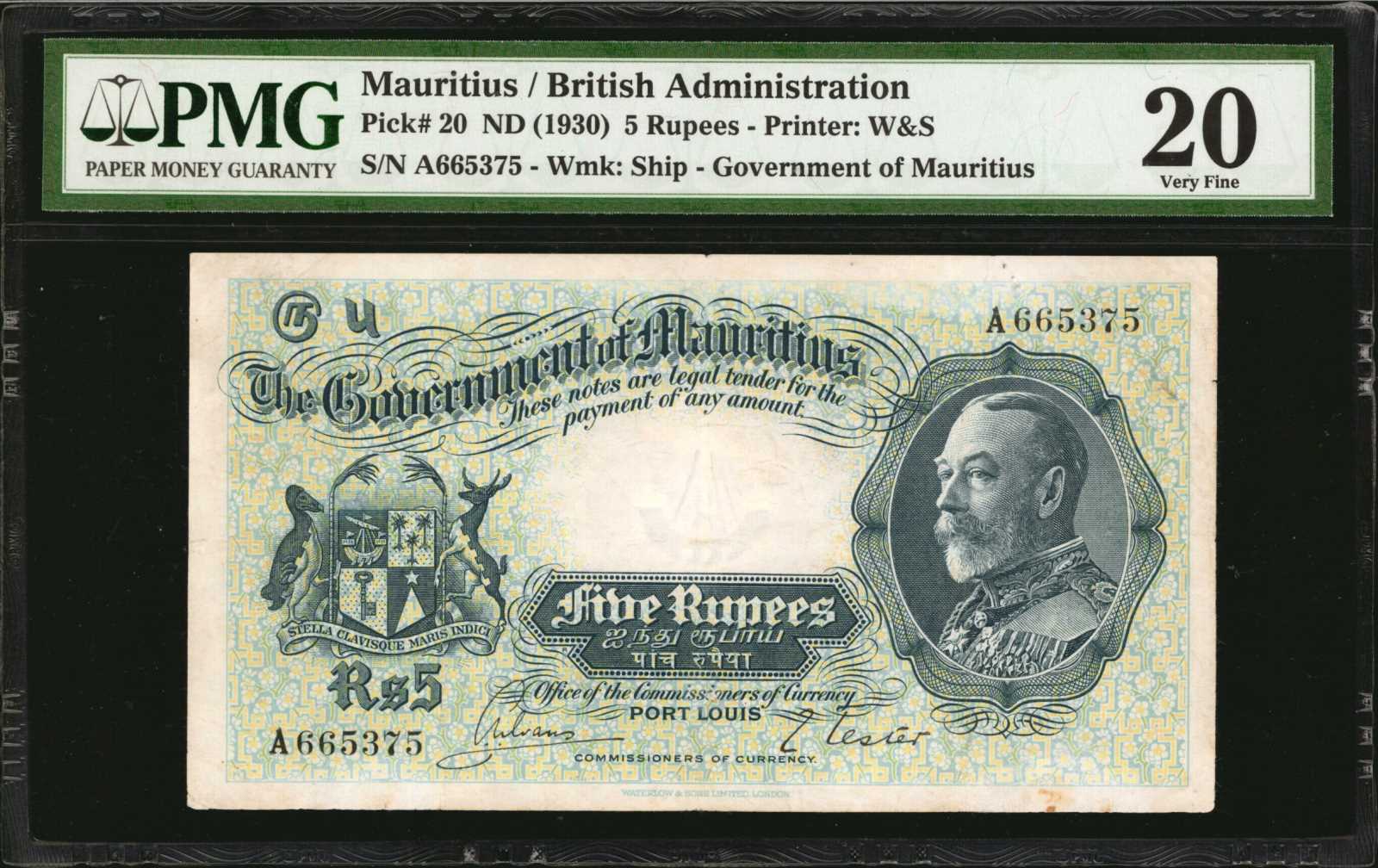 image for: Mauritius  5 rupees (B312at)