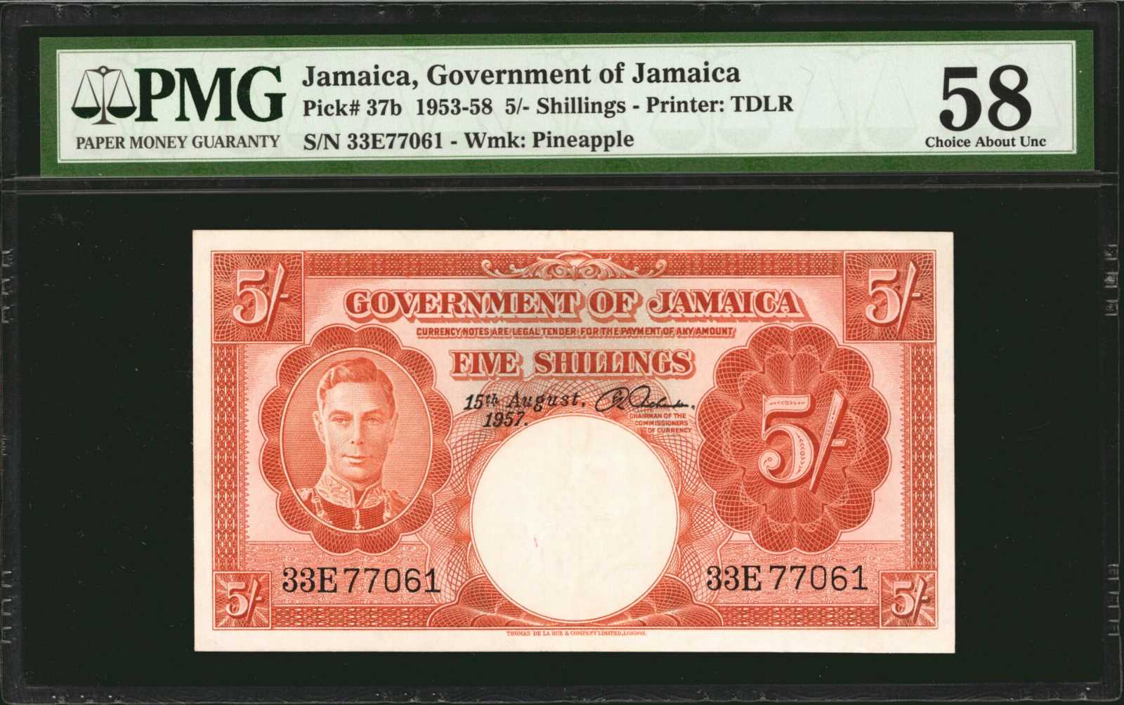 image for: Jamaica  5 shillings (B106d)